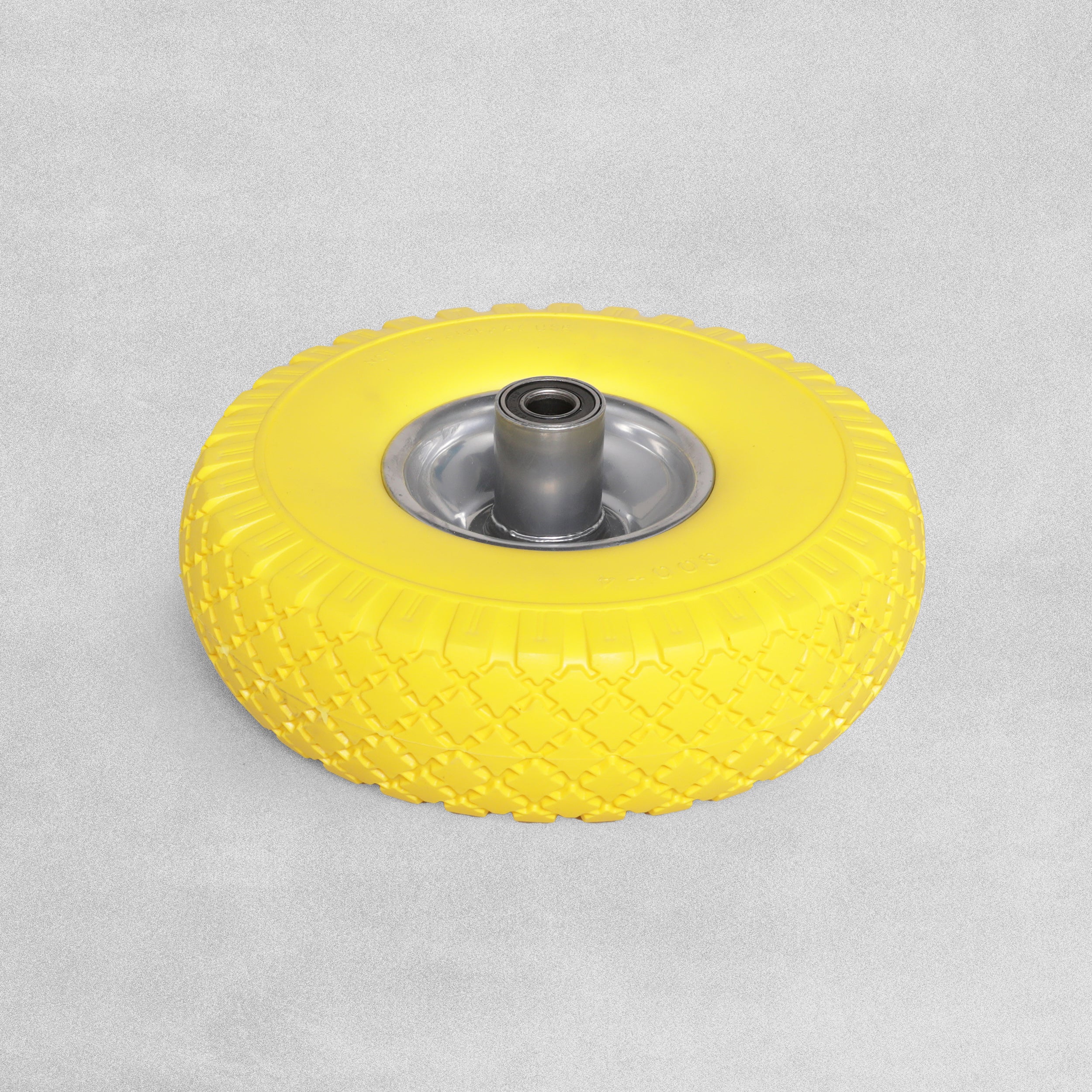 In-Excess Hardware Solid Puncture Proof Replacement PU Sack Truck Trolley Wheel - Yellow (250mm)