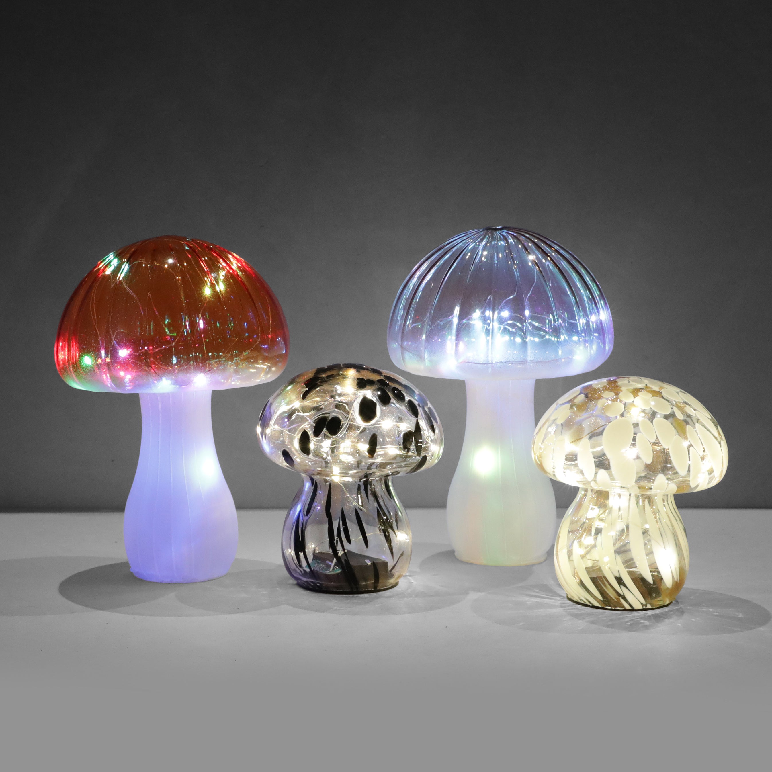 David Fischhoff LED Glass Decorative Mushroom
