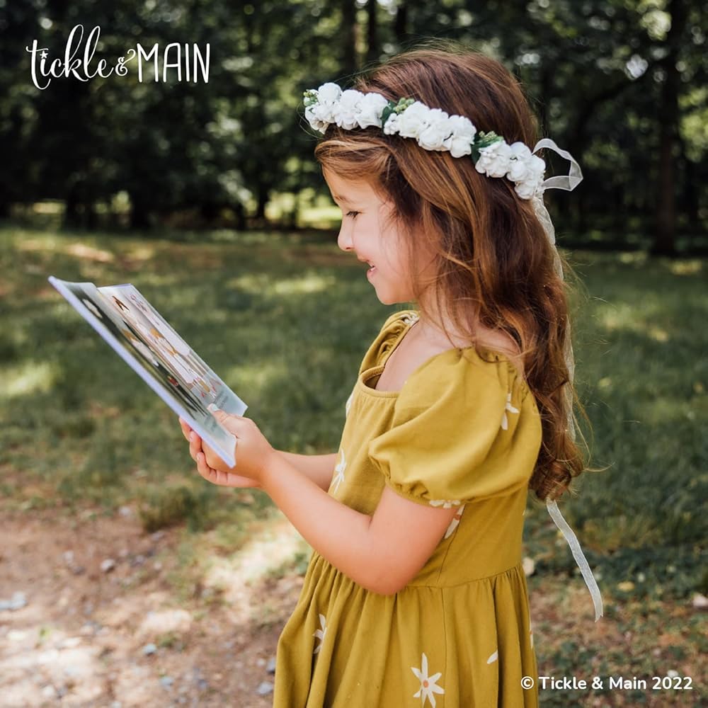 Crowned a Flower Girl Floral Crown Head Band and Book