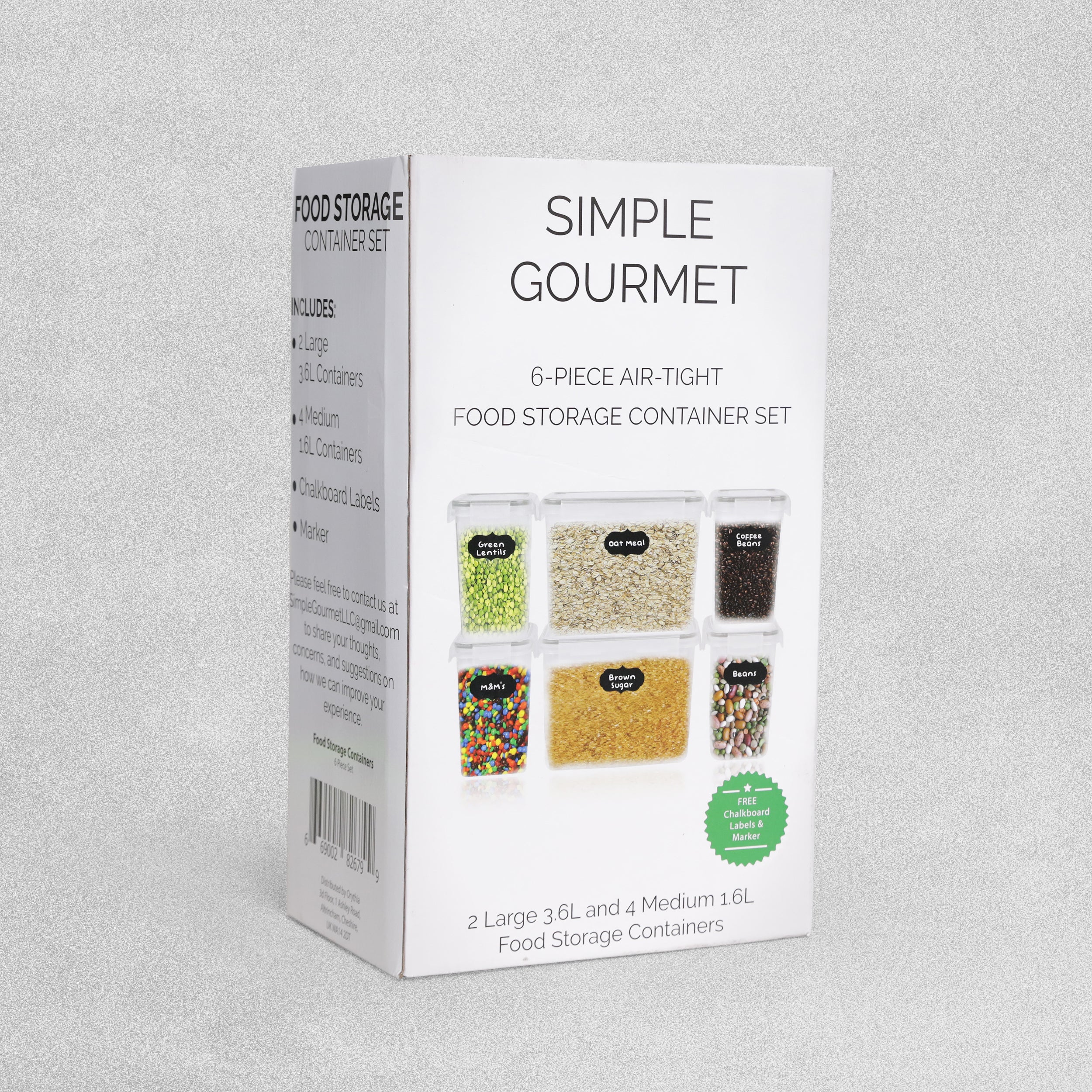 Simple Gourmet Air-Tight Food Containers - 6pc Set