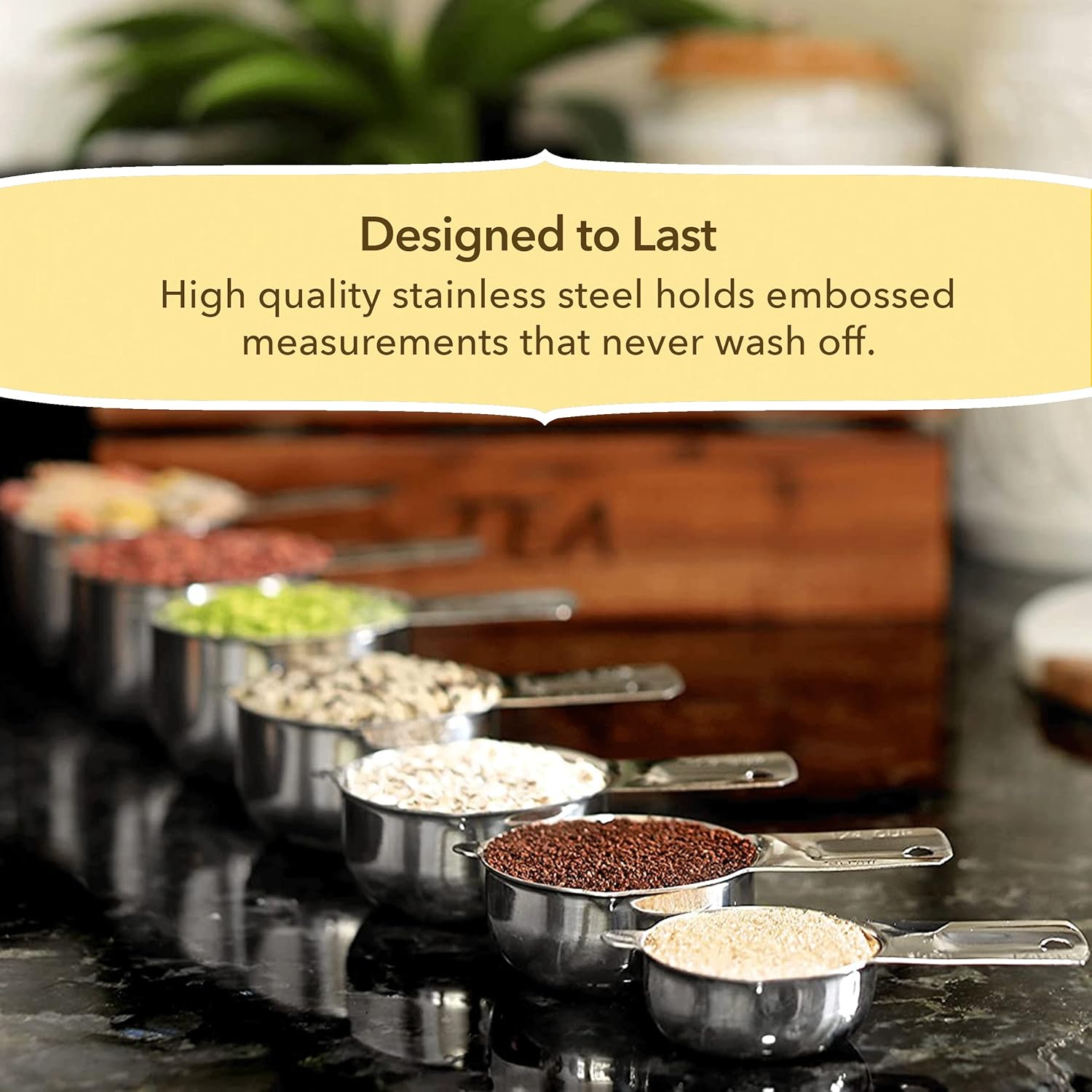 Simply Gourmet Stainless Steel Measuring Cups - 7 Piece Set.
