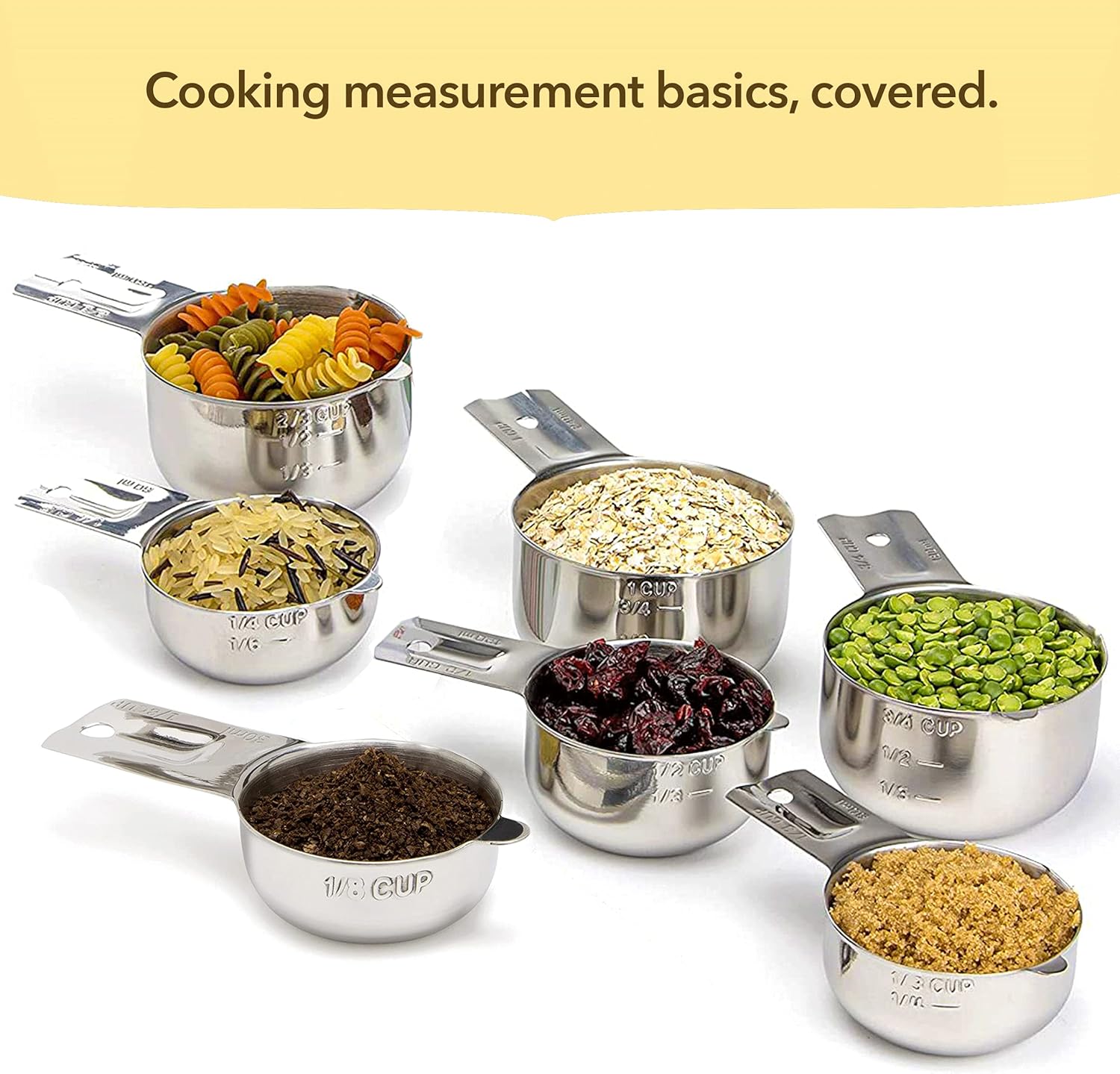 Simply Gourmet Stainless Steel Measuring Cups - 7 Piece Set.
