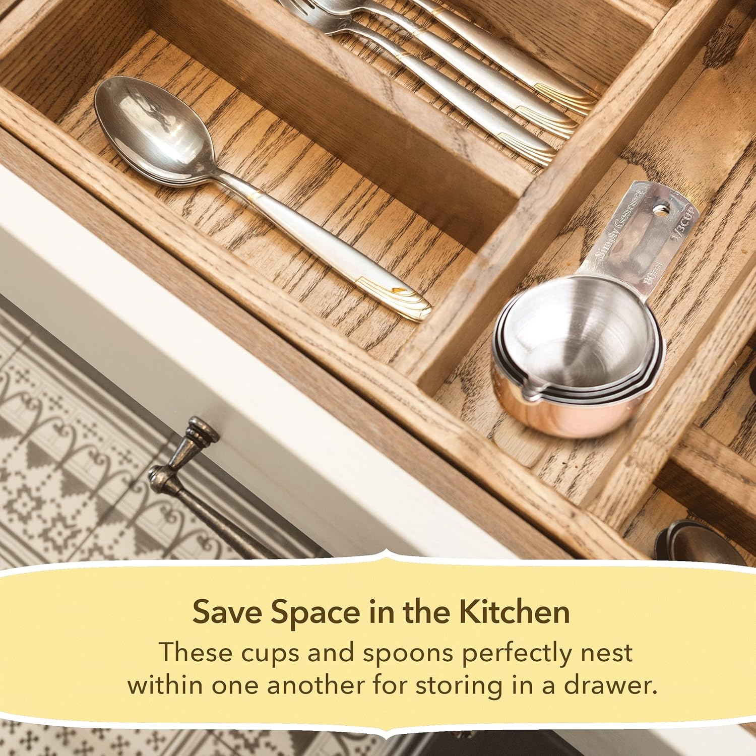Simply Gourmet Stainless Steel Measuring Cups - 7 Piece Set.