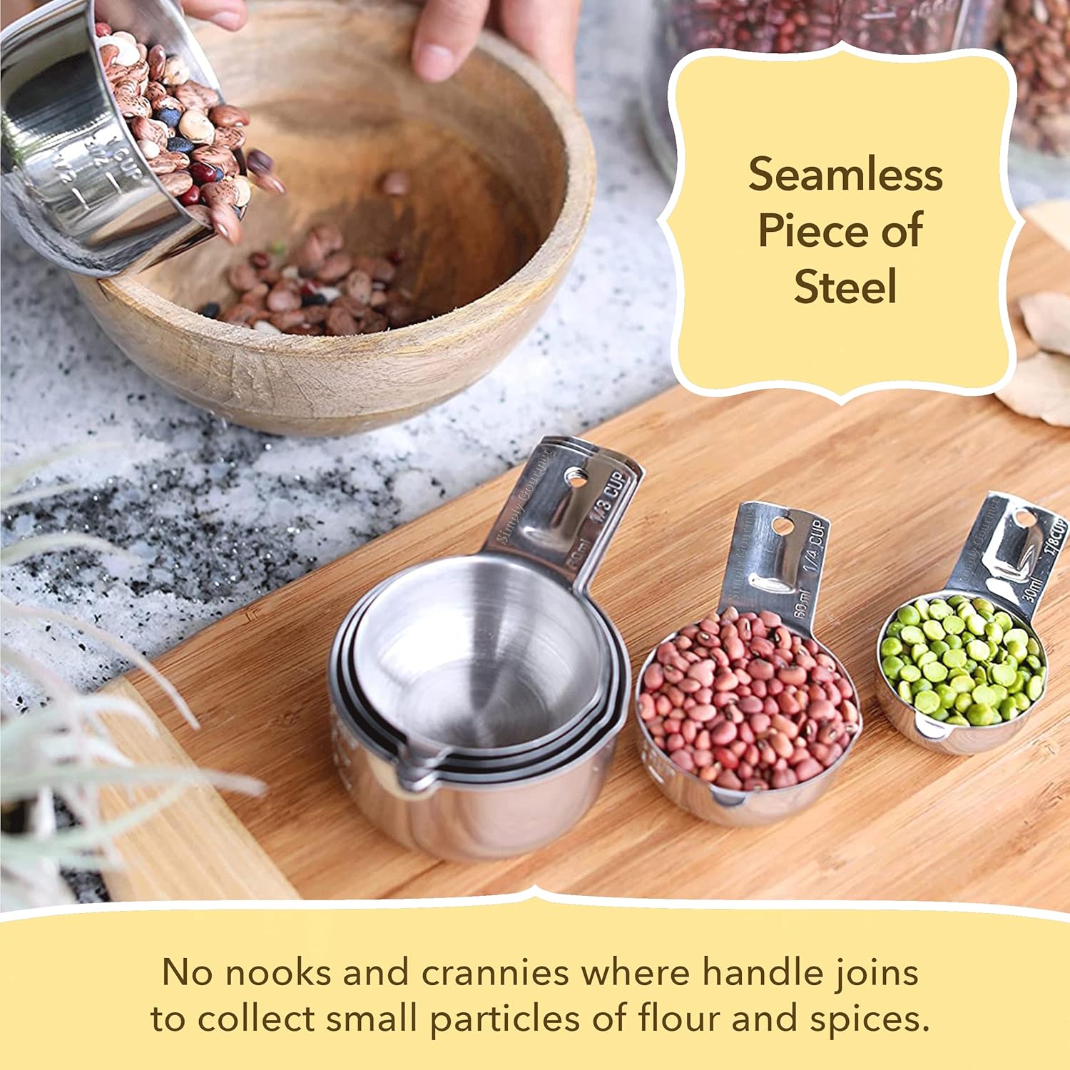 Simply Gourmet Stainless Steel Measuring Cups  & Spoons -15 Piece Set.