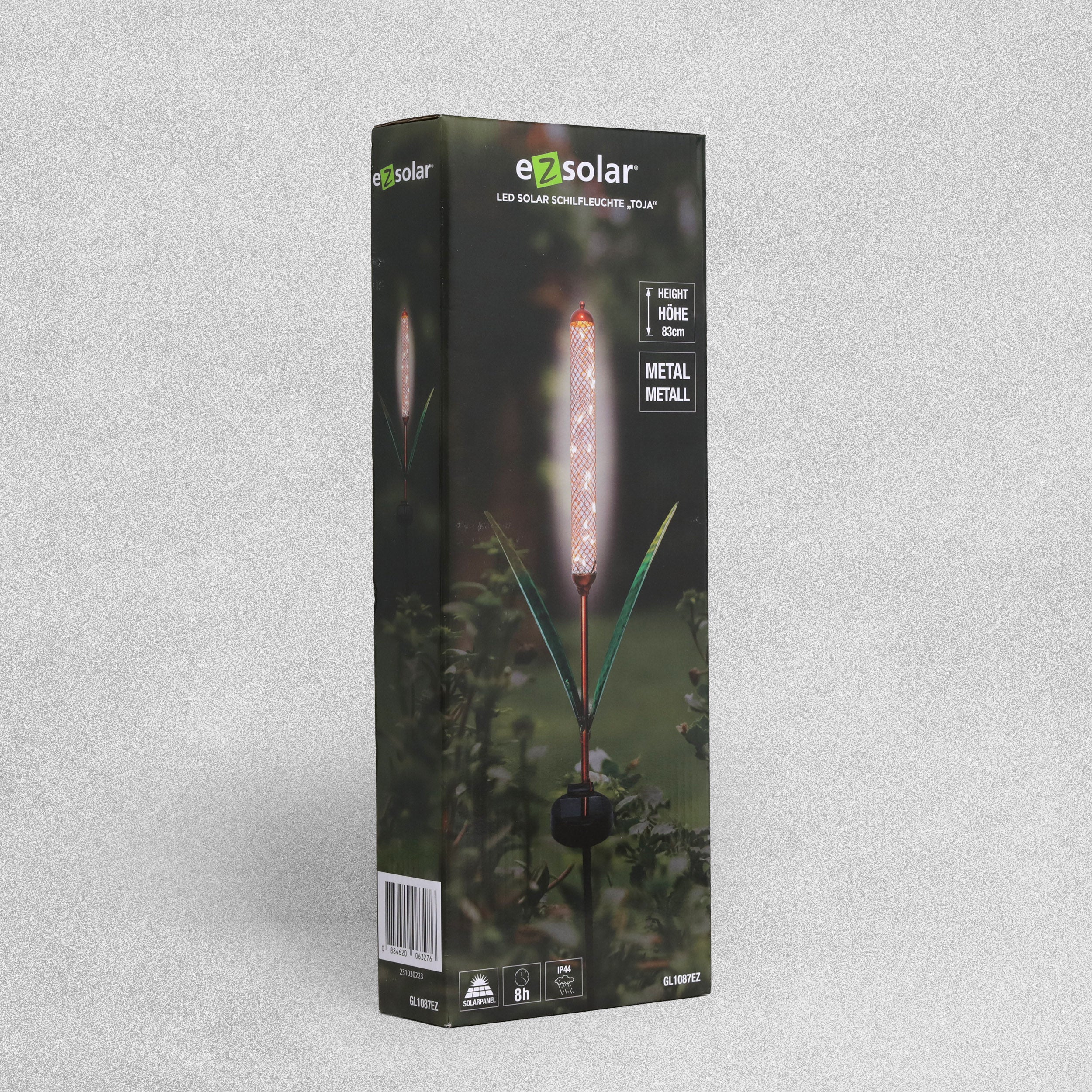 EZ Solar LED Solar Light In Reed Design, With Twilight Sensor, 20 x Warm White LEDs