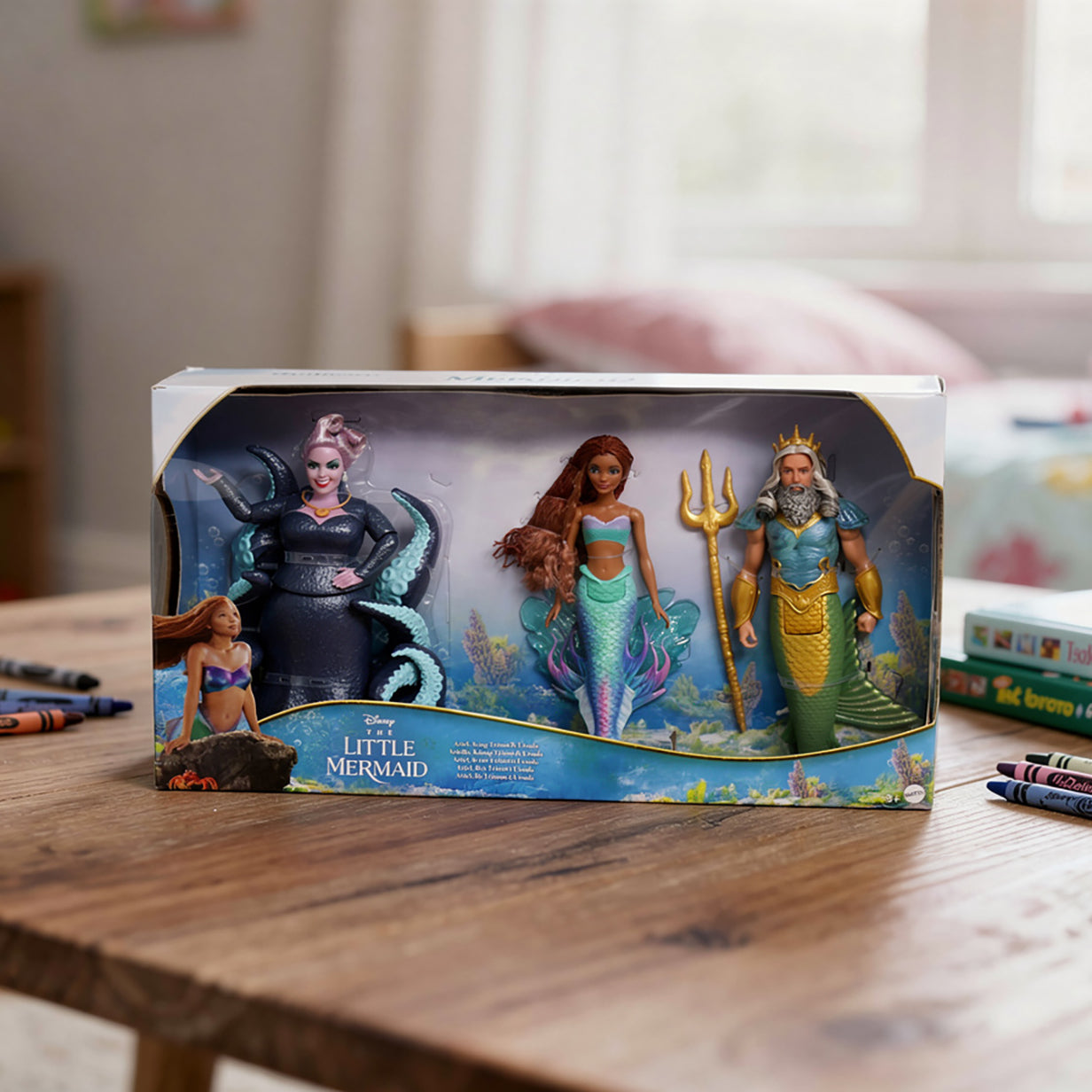 The Little Mermaid Ariel King Triton & Ursula Dolls Set of 3 Mattel Disney