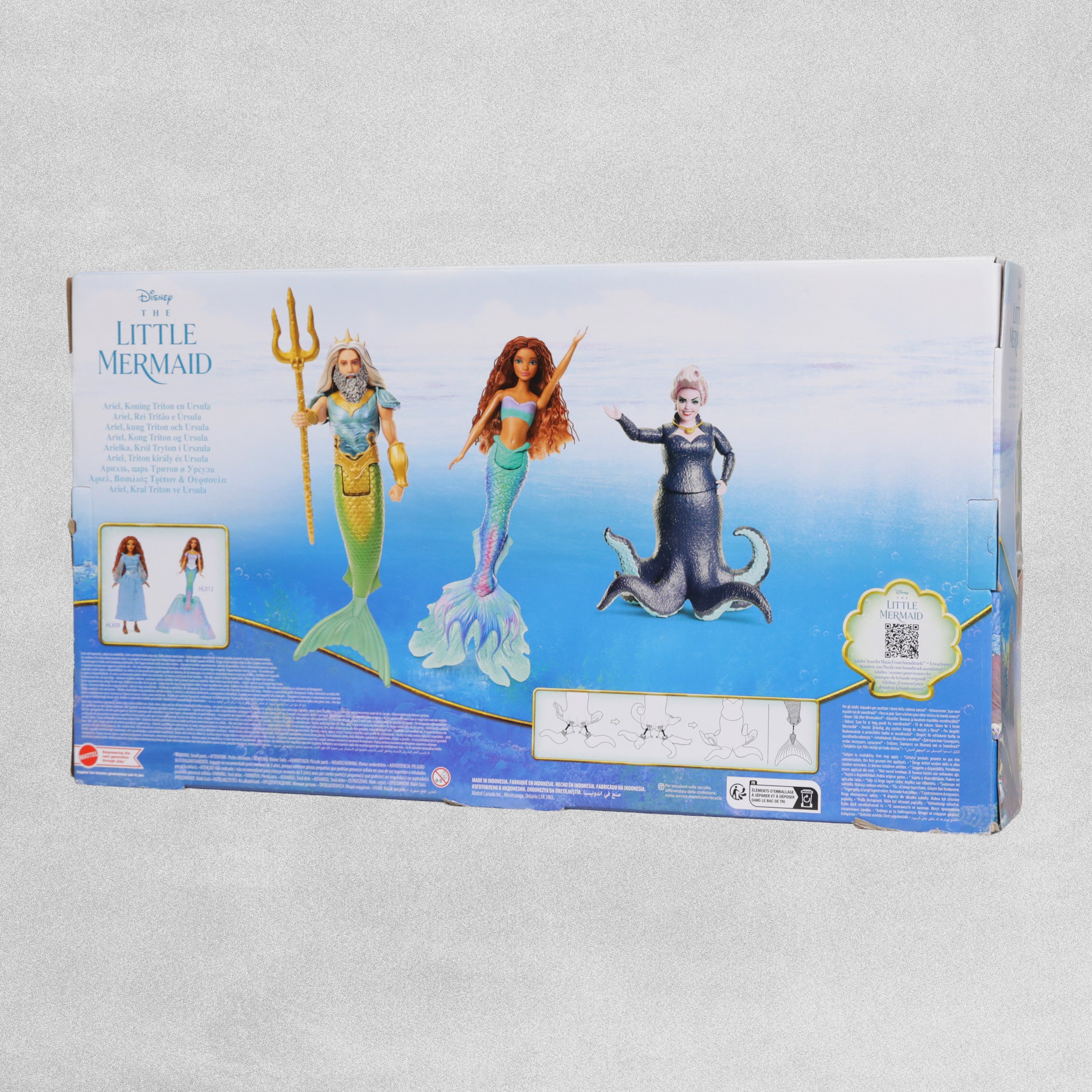 The Little Mermaid Ariel King Triton & Ursula Dolls Set of 3 Mattel Disney