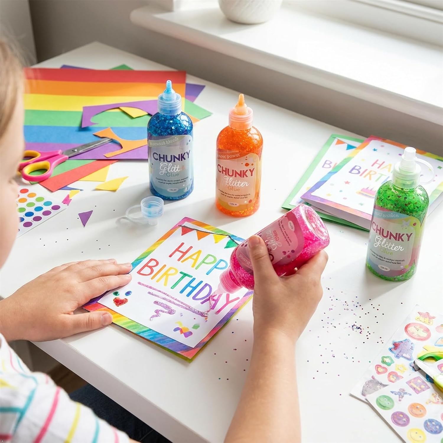 Chunky Glitter Glue 150ml Assorted