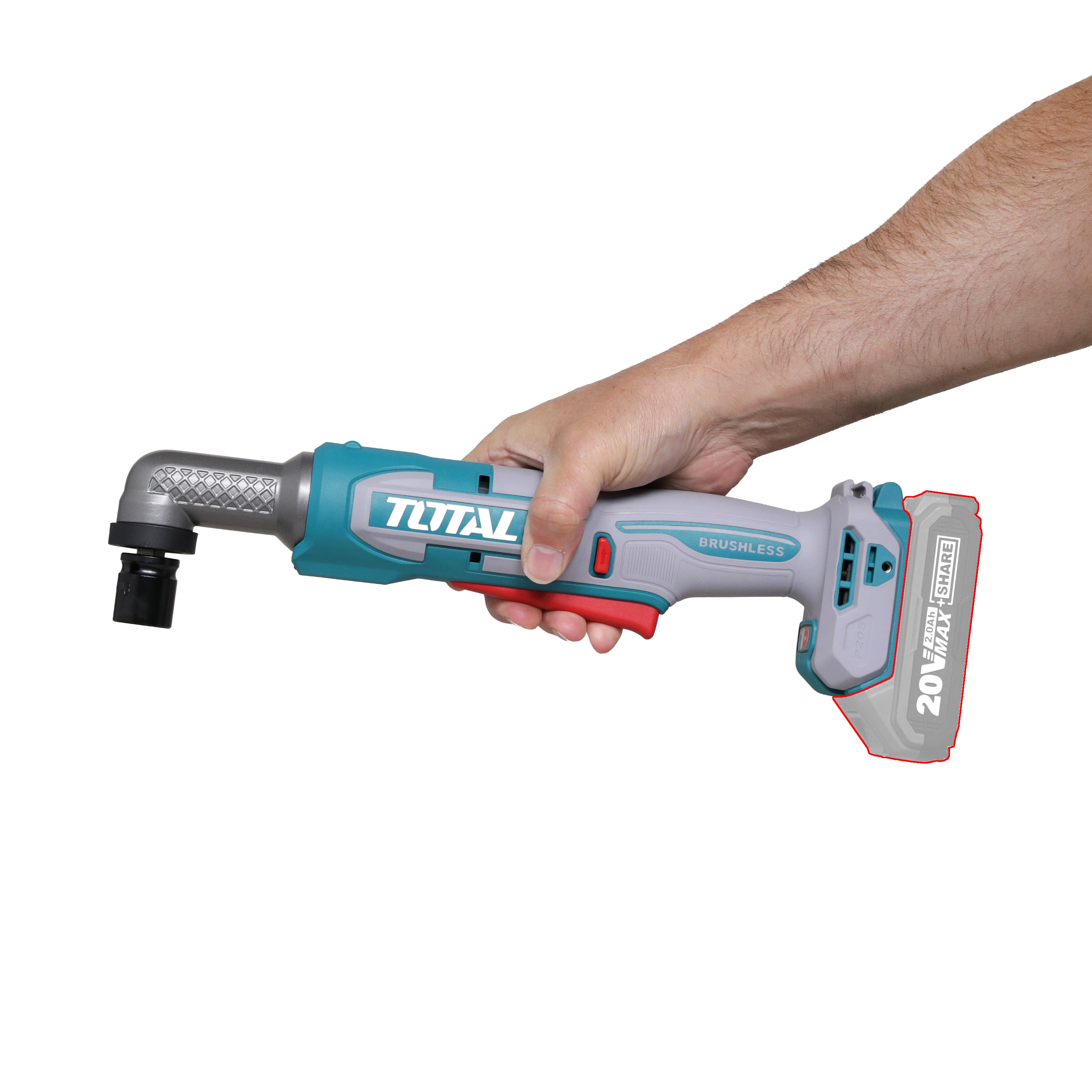 Total Li-Ion 20V Cordless Angle Impact Wrench (Battery Not Included) - TAIWLI2081