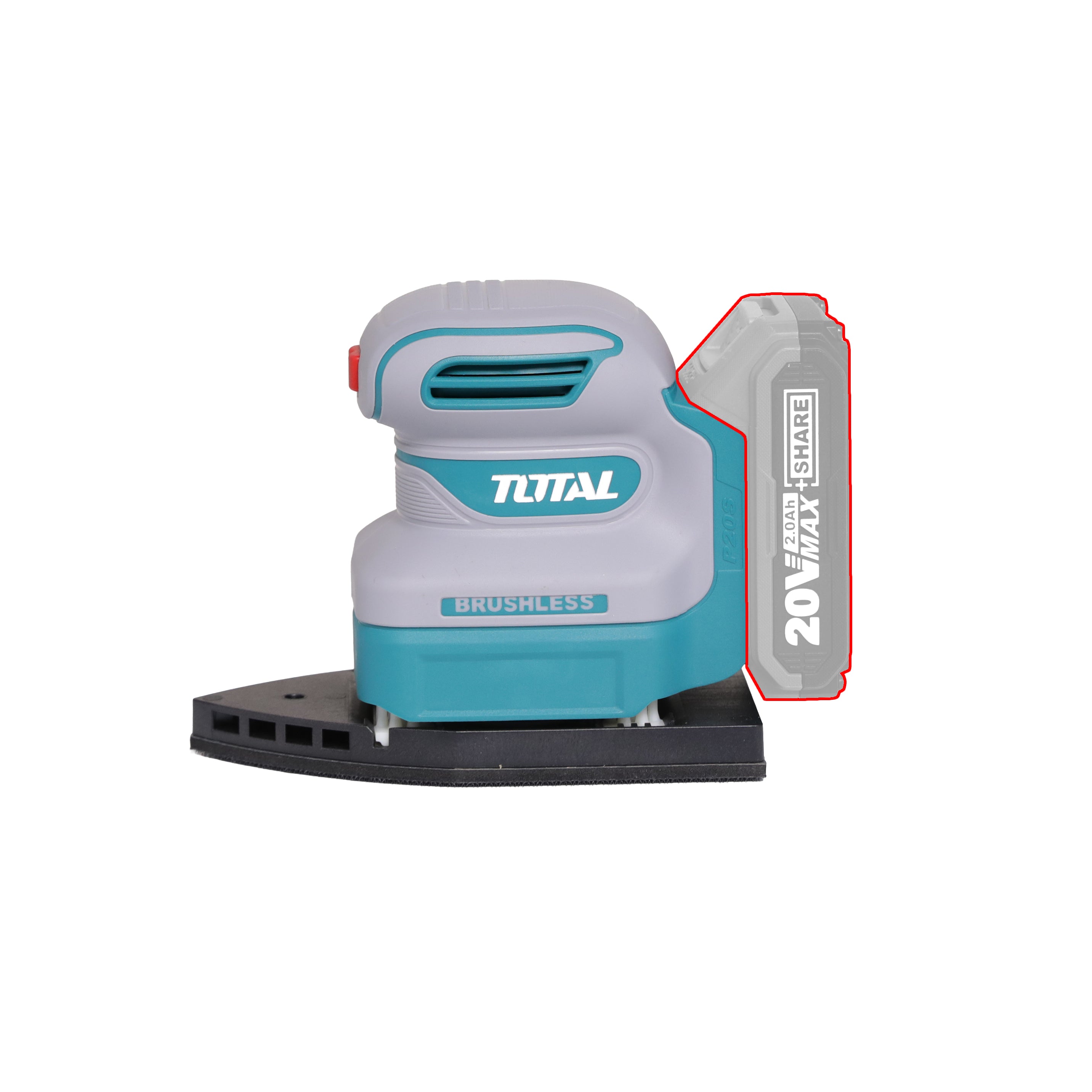 Total Li-Ion 20V Cordless Palm Sander (Battery Not Included) - TPSLI2024