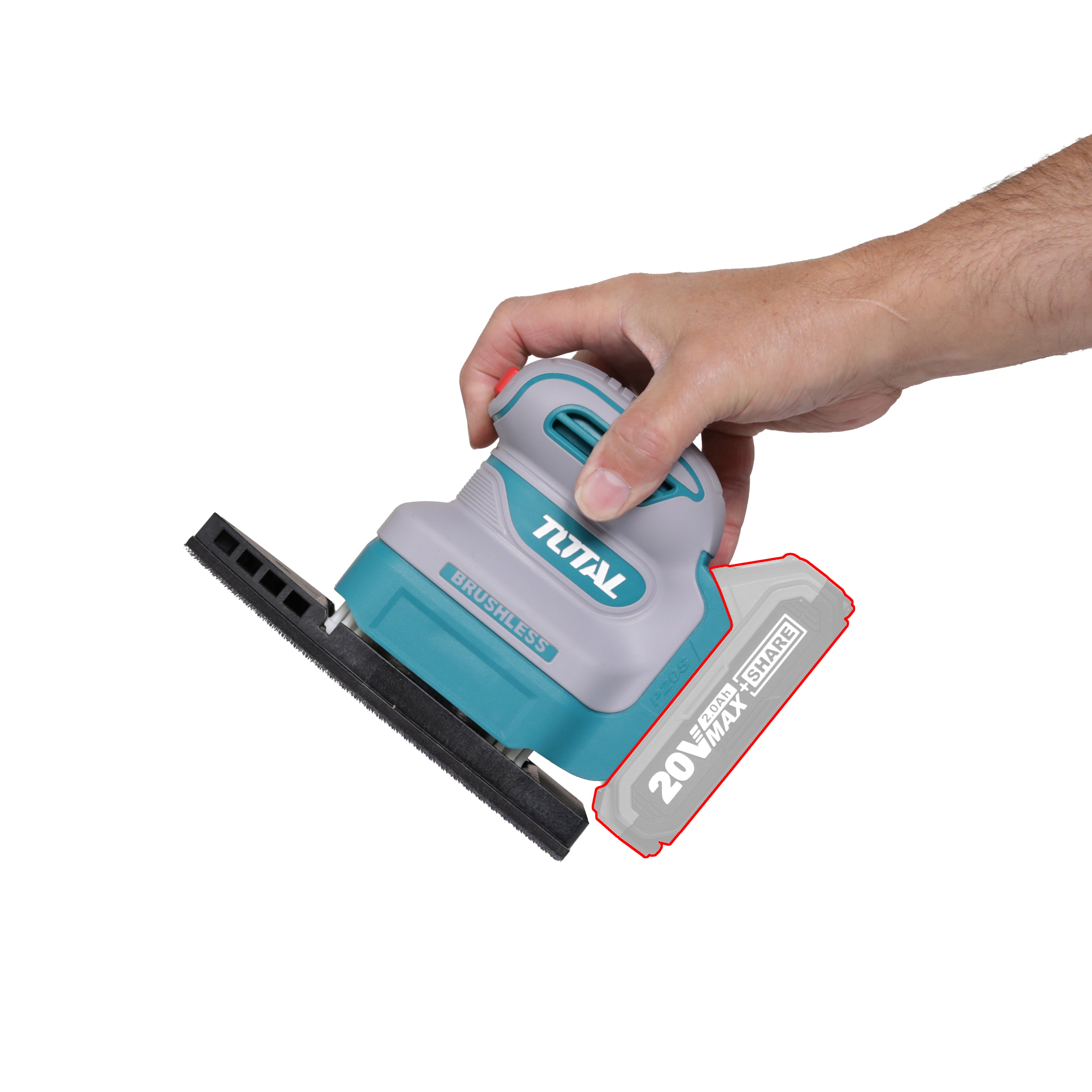 Total Li-Ion 20V Cordless Palm Sander (Battery Not Included) - TPSLI2024