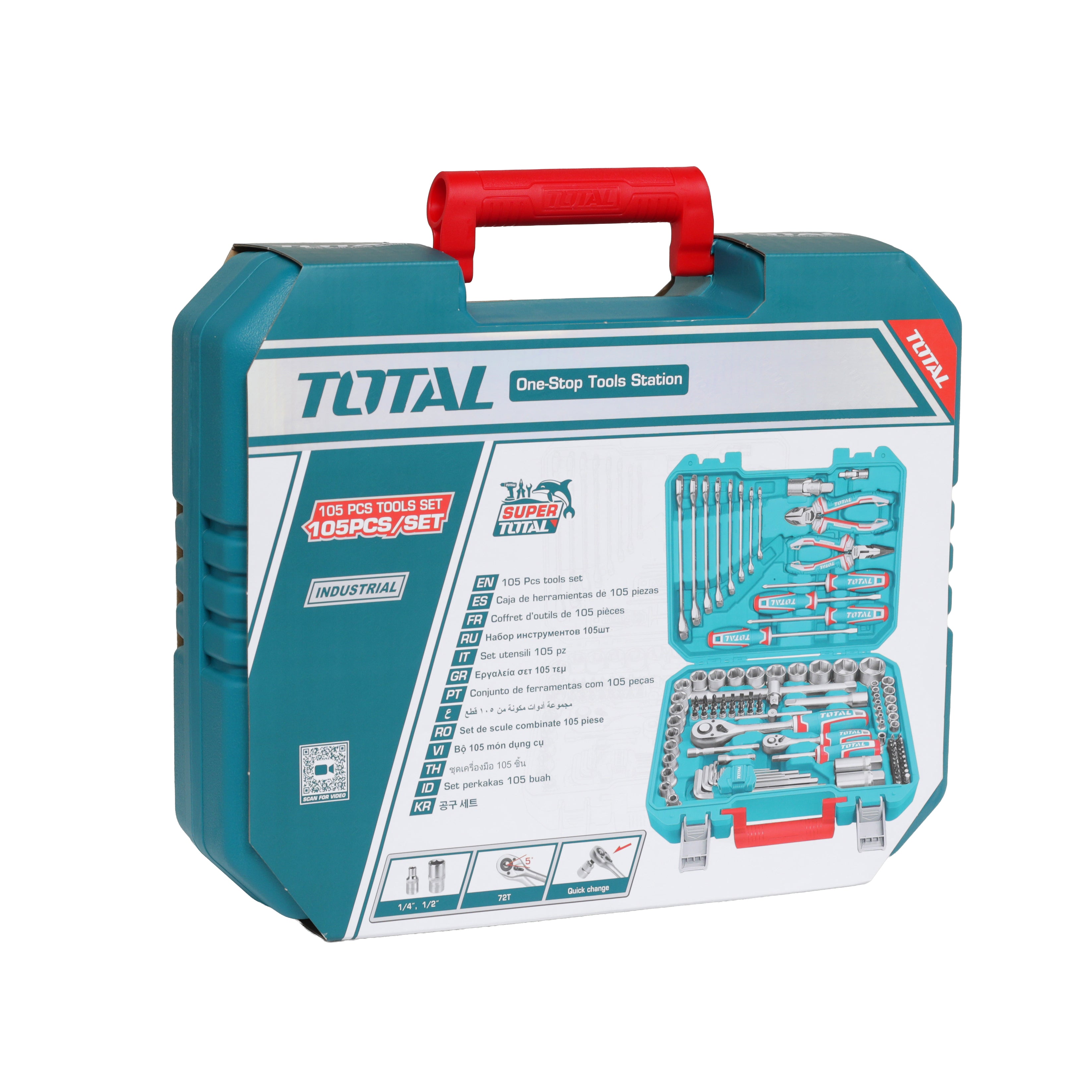 Total Tools tool set 105 pieces - THKTHP61057