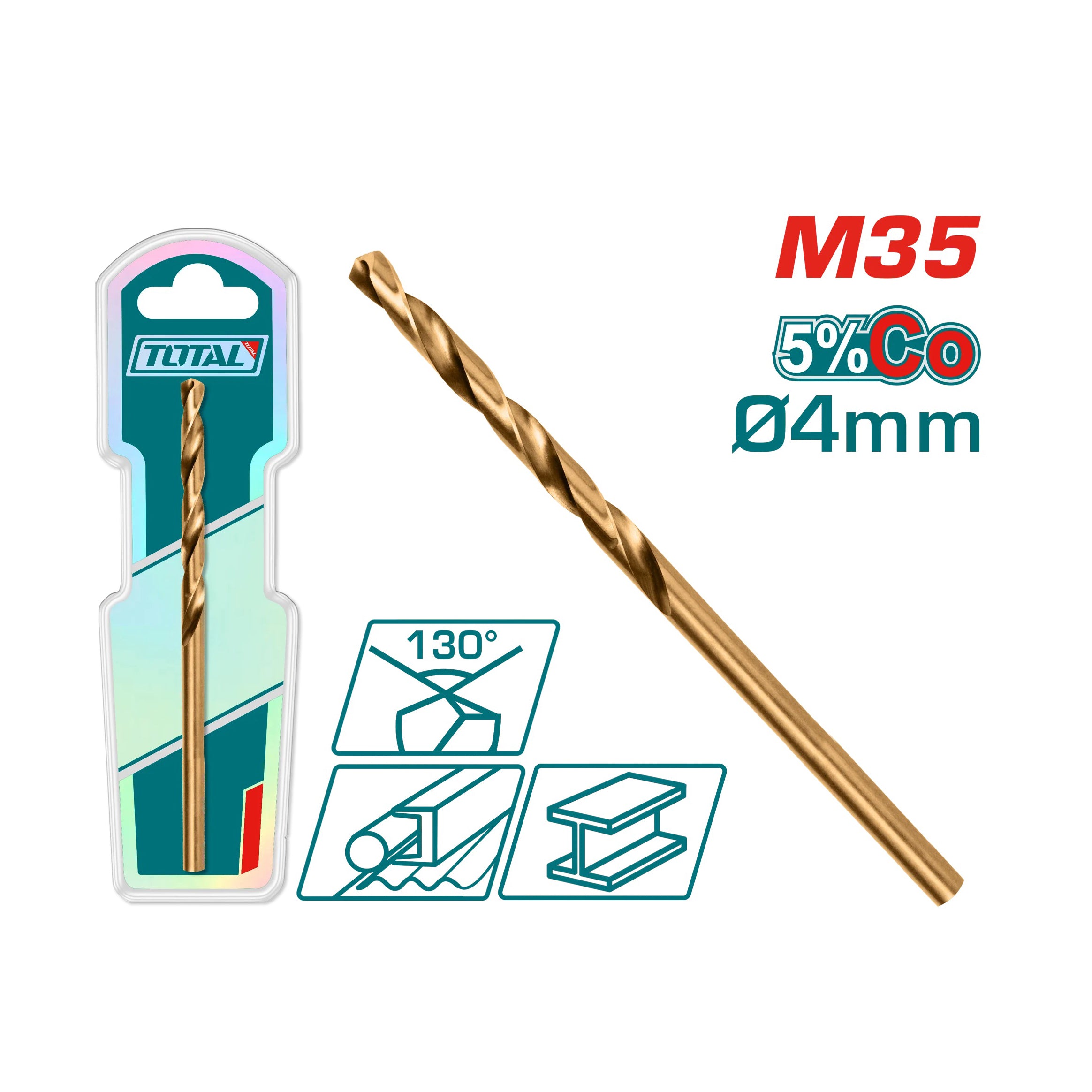 Total M35 HSS-CO Drill Bit 4mm - TAC11204001