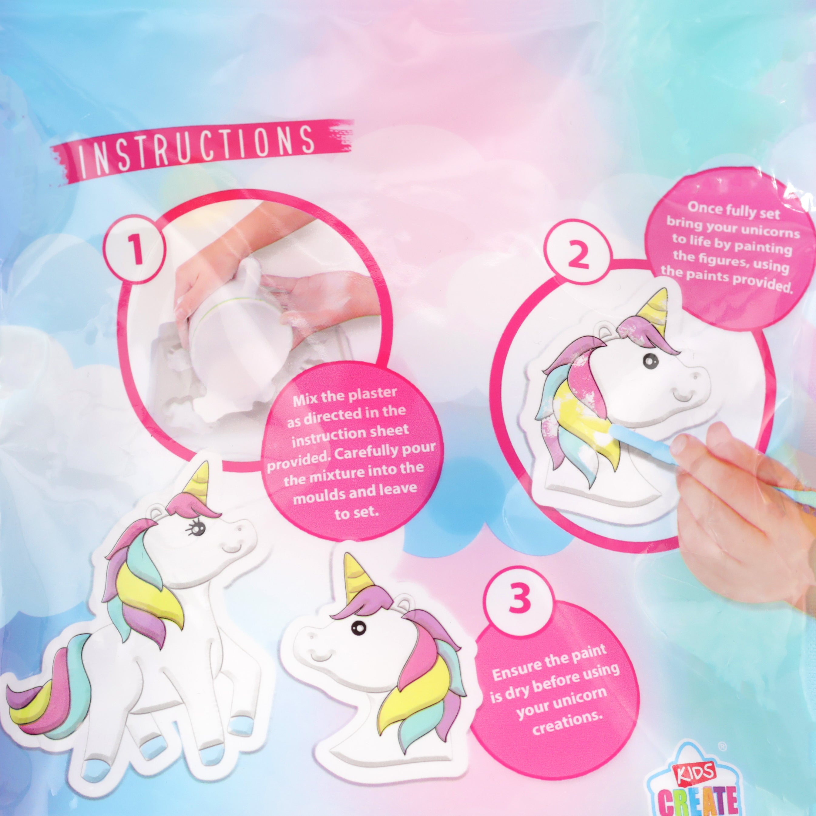 Make Mould & Paint Your Own Unicorn Plaster Figures Craft Activity Toy