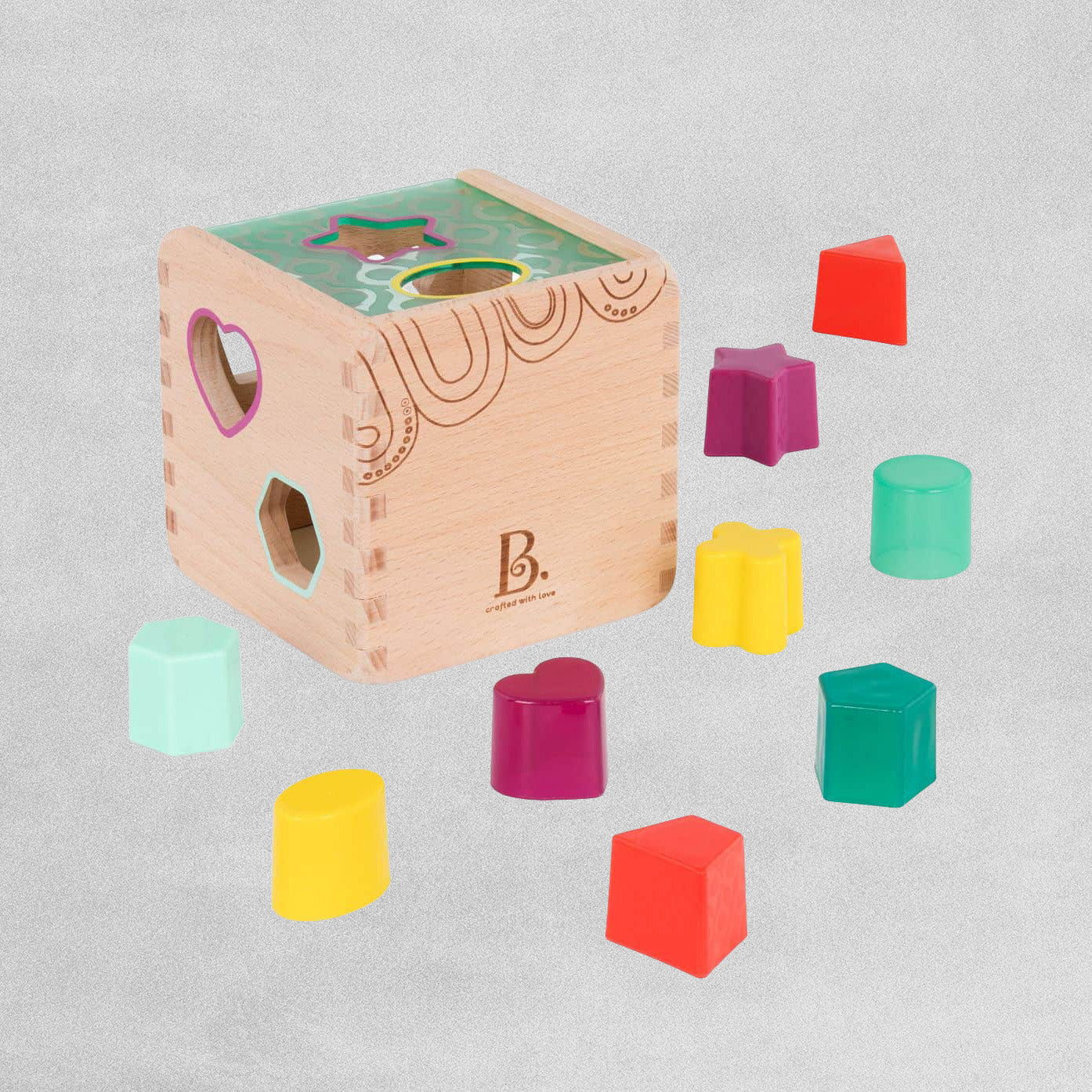 Wonder Cube– Developmental Toy– Wooden Shape Sorter Cube