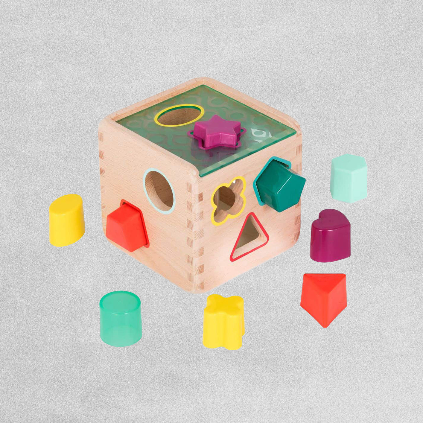 Wonder Cube– Developmental Toy– Wooden Shape Sorter Cube