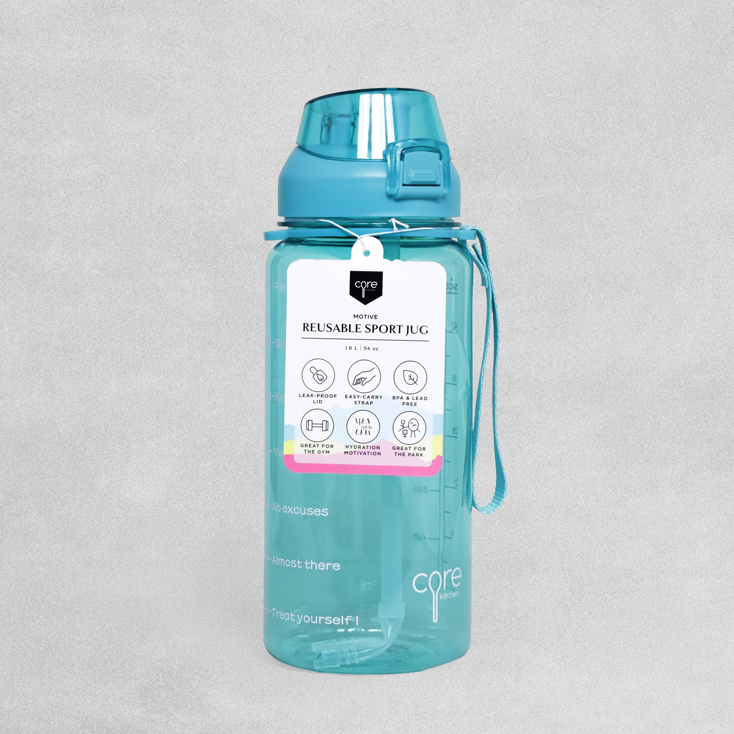 Core Kitchen Blue Reusable Sports Jug Water Bottle 1.6L