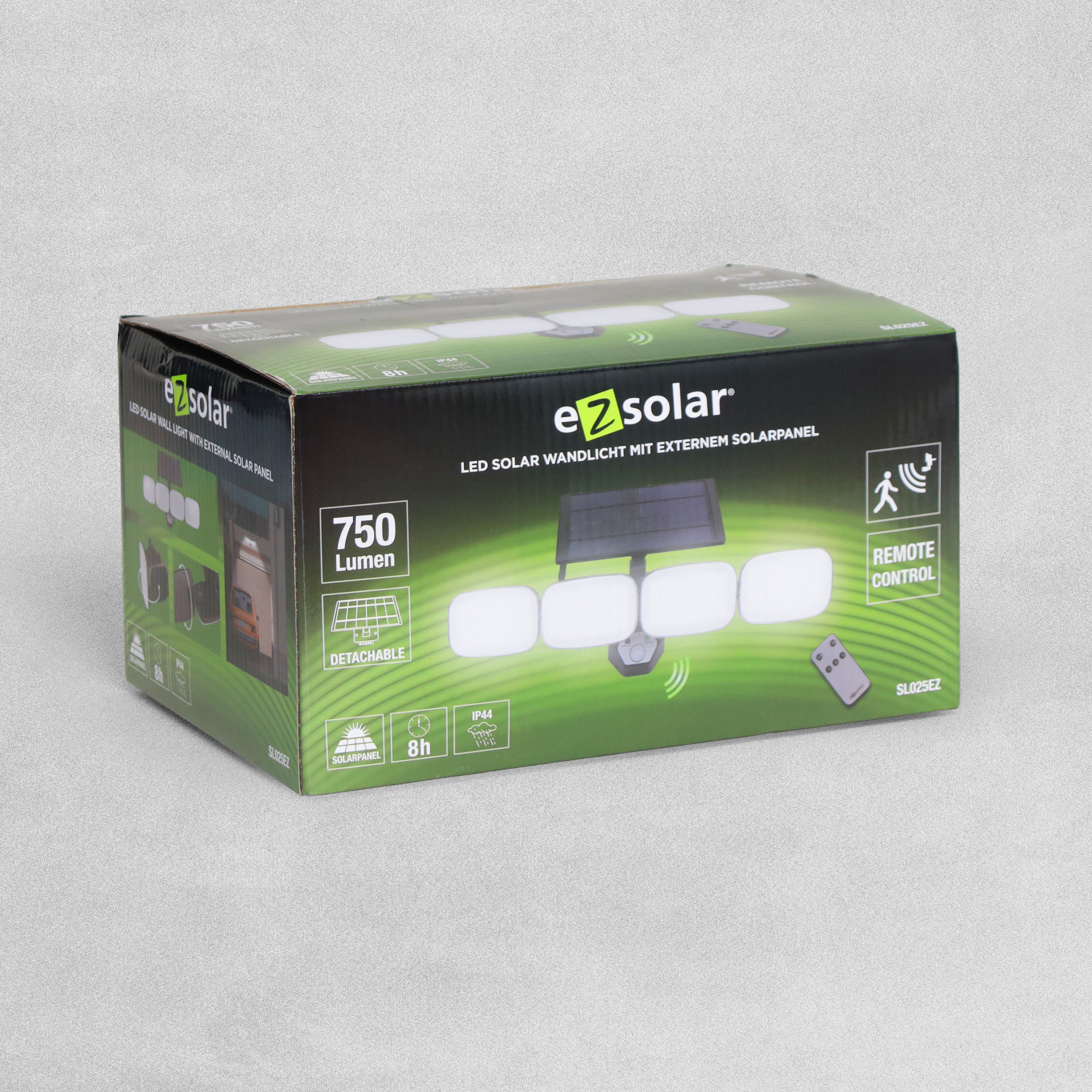 Ez Solar Led Wall Light with Motion Sensor  - 750 Lumen - Remote Control