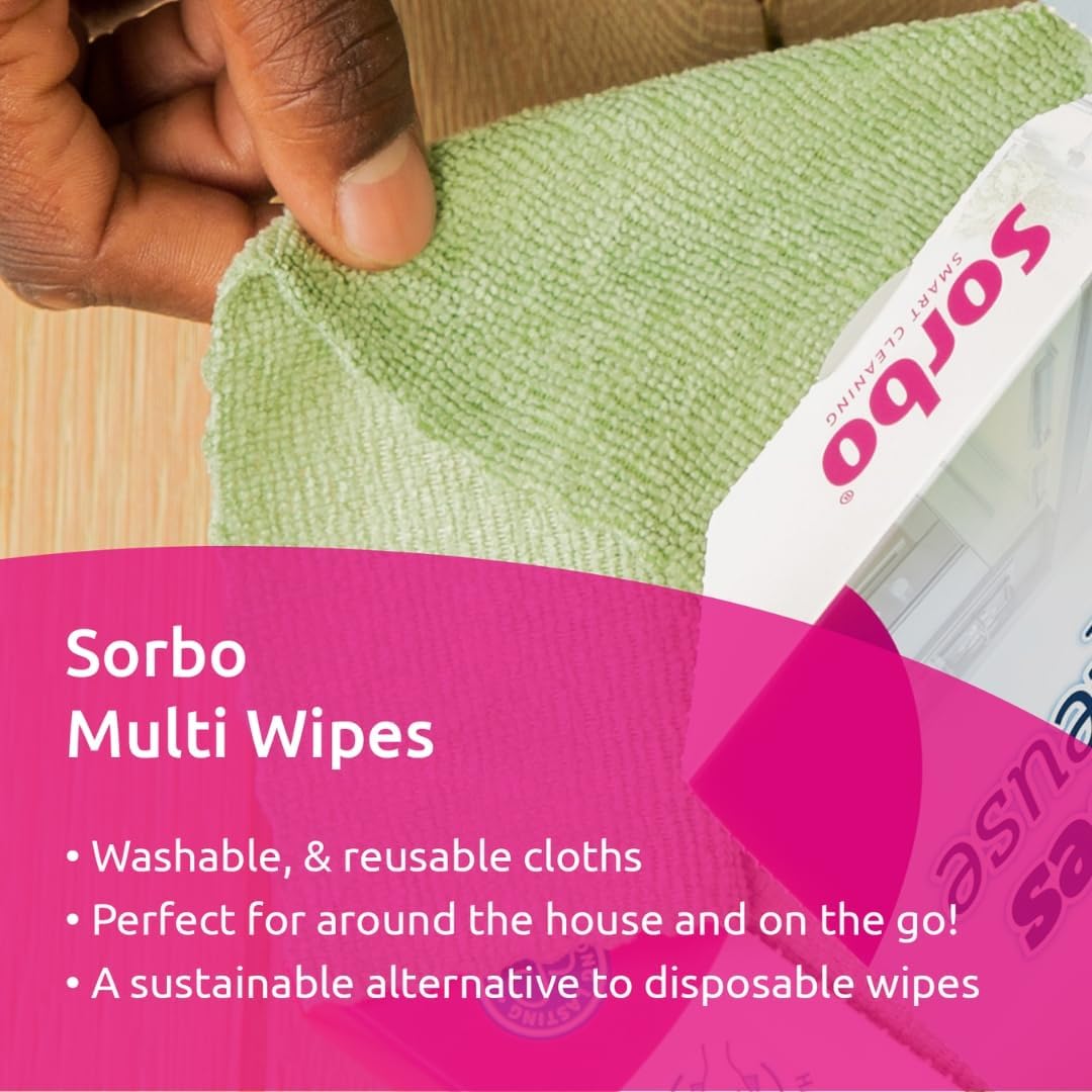 Sorbo Multi Wipes - Wash And Reuse - 16 Pack