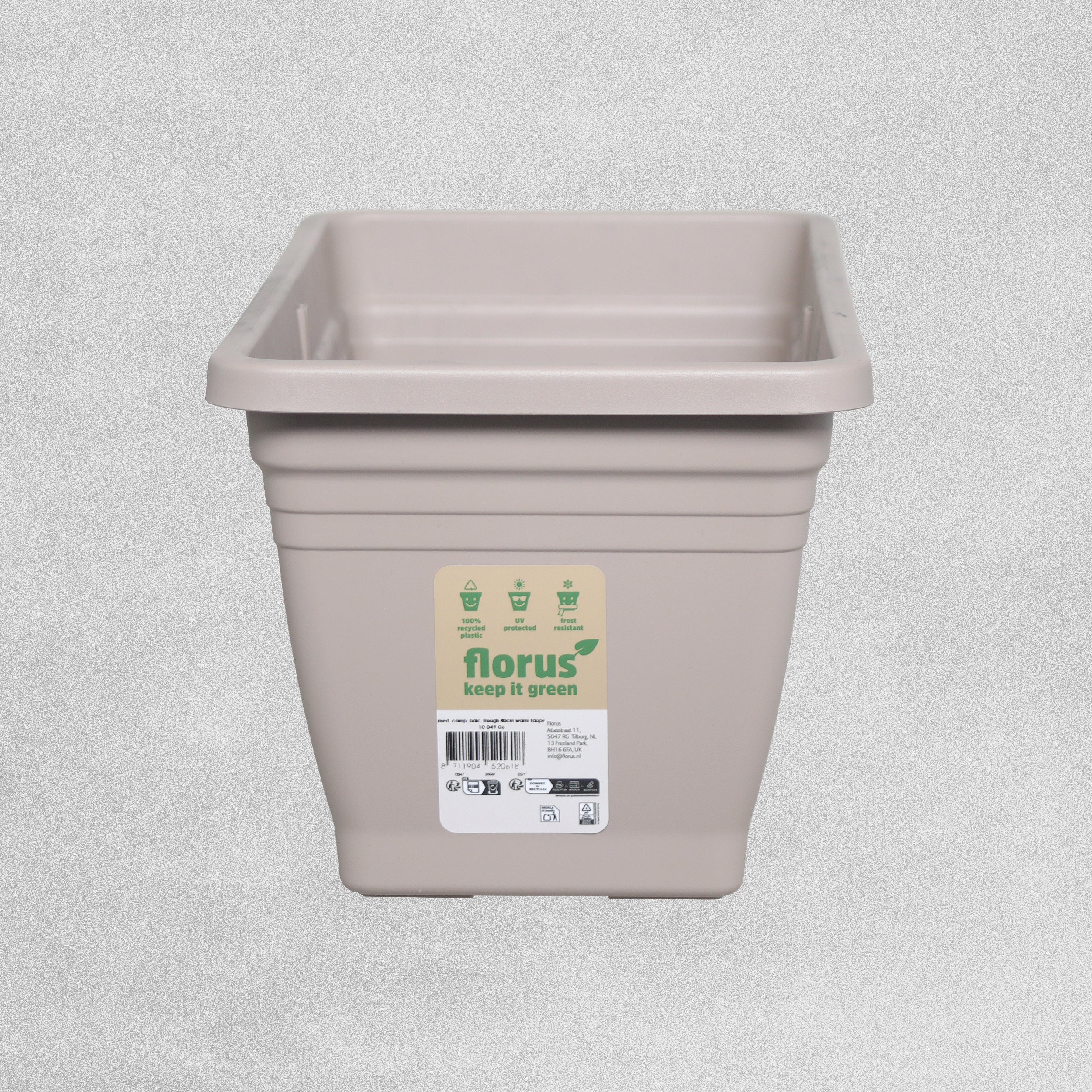 Florus Mediterranean  Campana Balcony Trough 40cm - Taupe