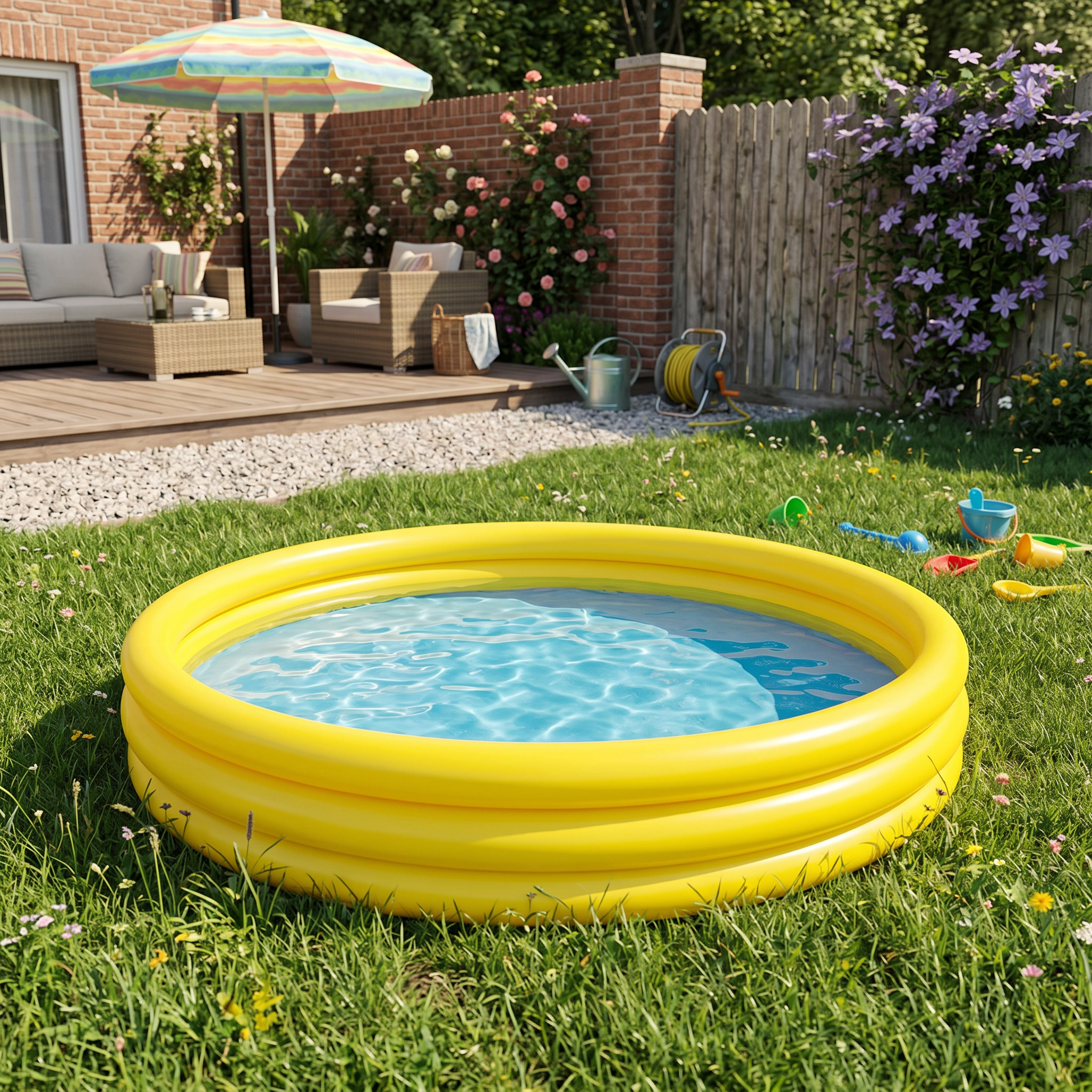 3 Ring Paddling Pool -  4ft by 10 inches high