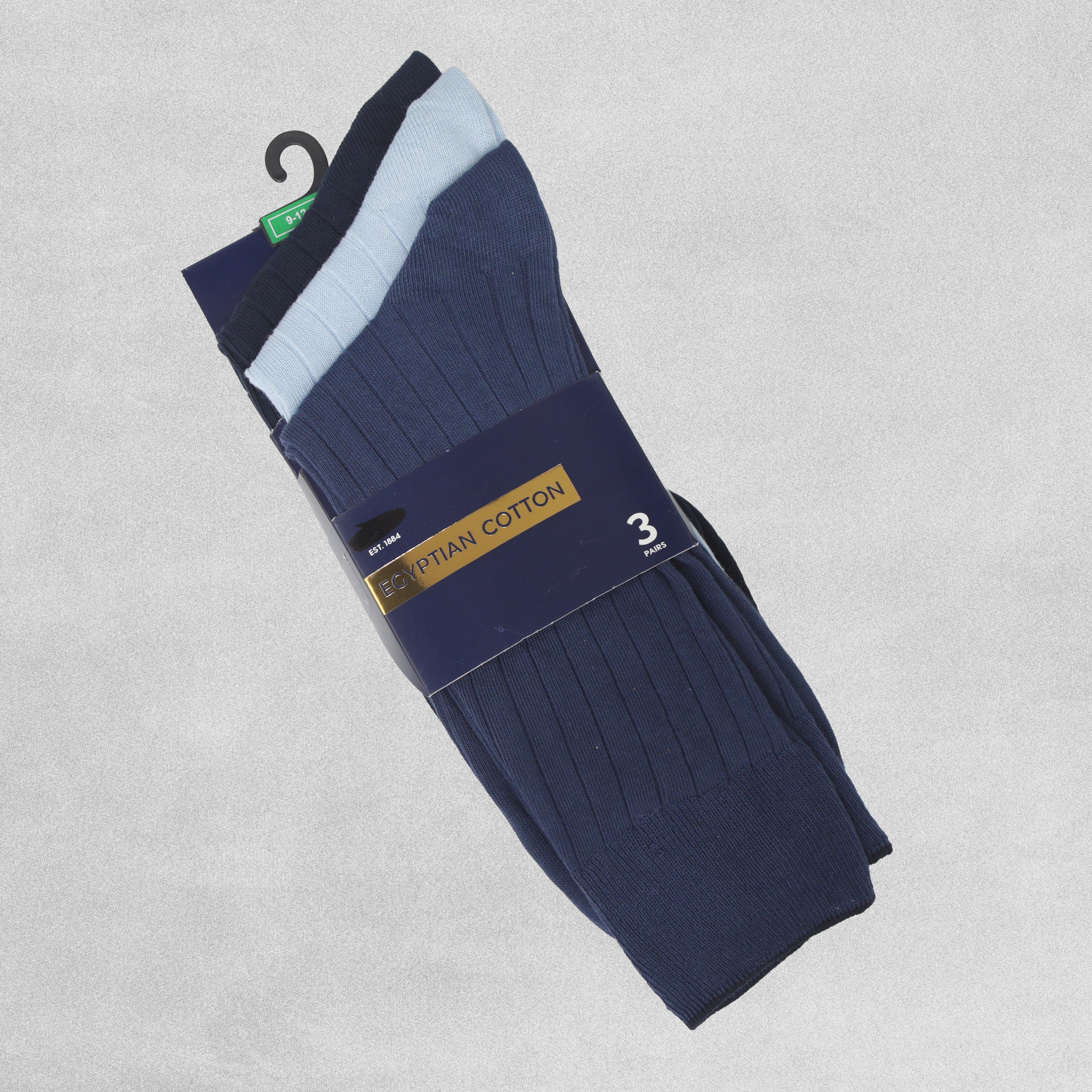 Mens Egypt Cotton Socks - Size 9-12 - Various colours (Pack of 3)