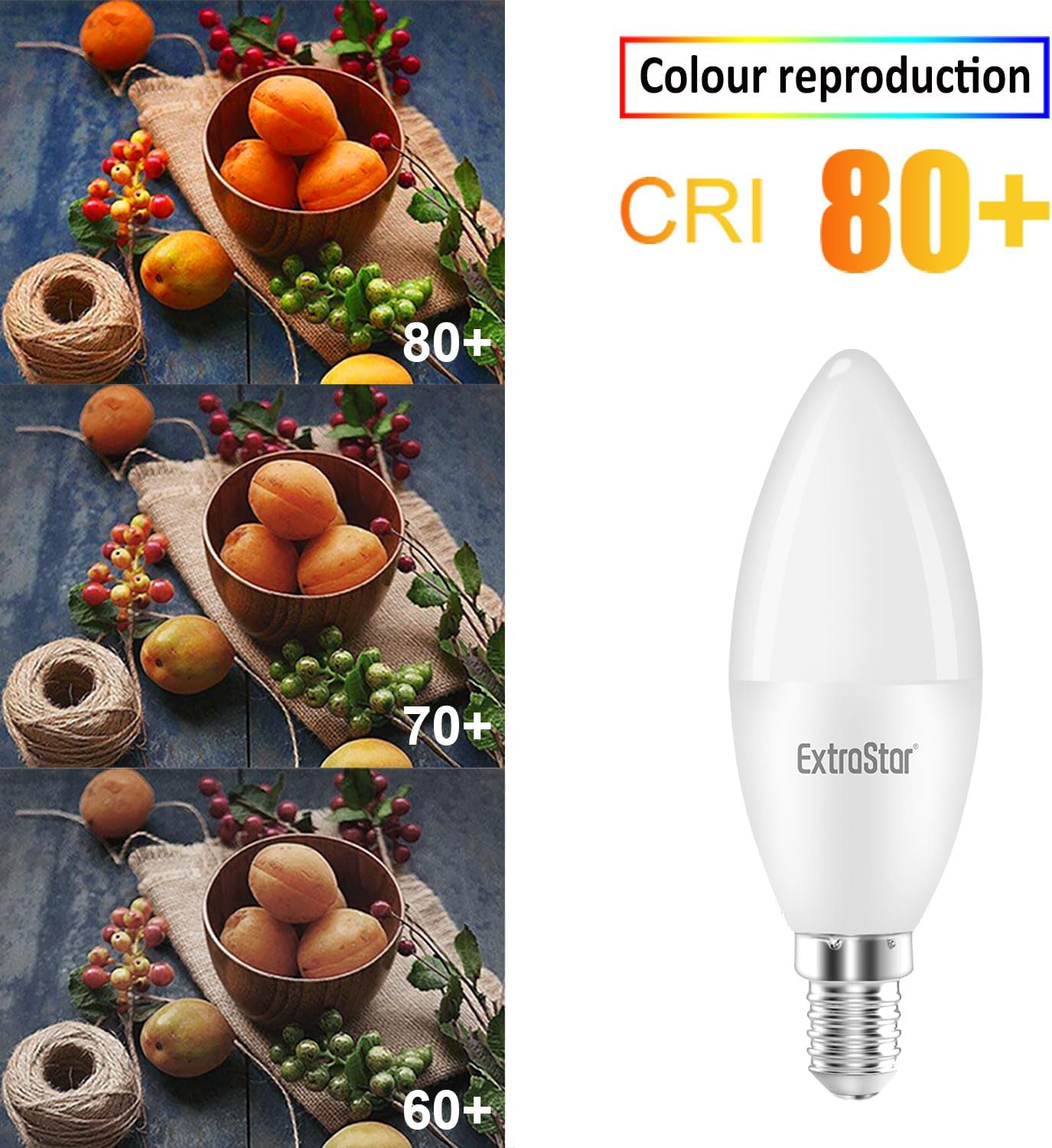 Extrastar E14 LED SGL Candle  Light Bulb 7w 600 Lumen 3000K Warm Light