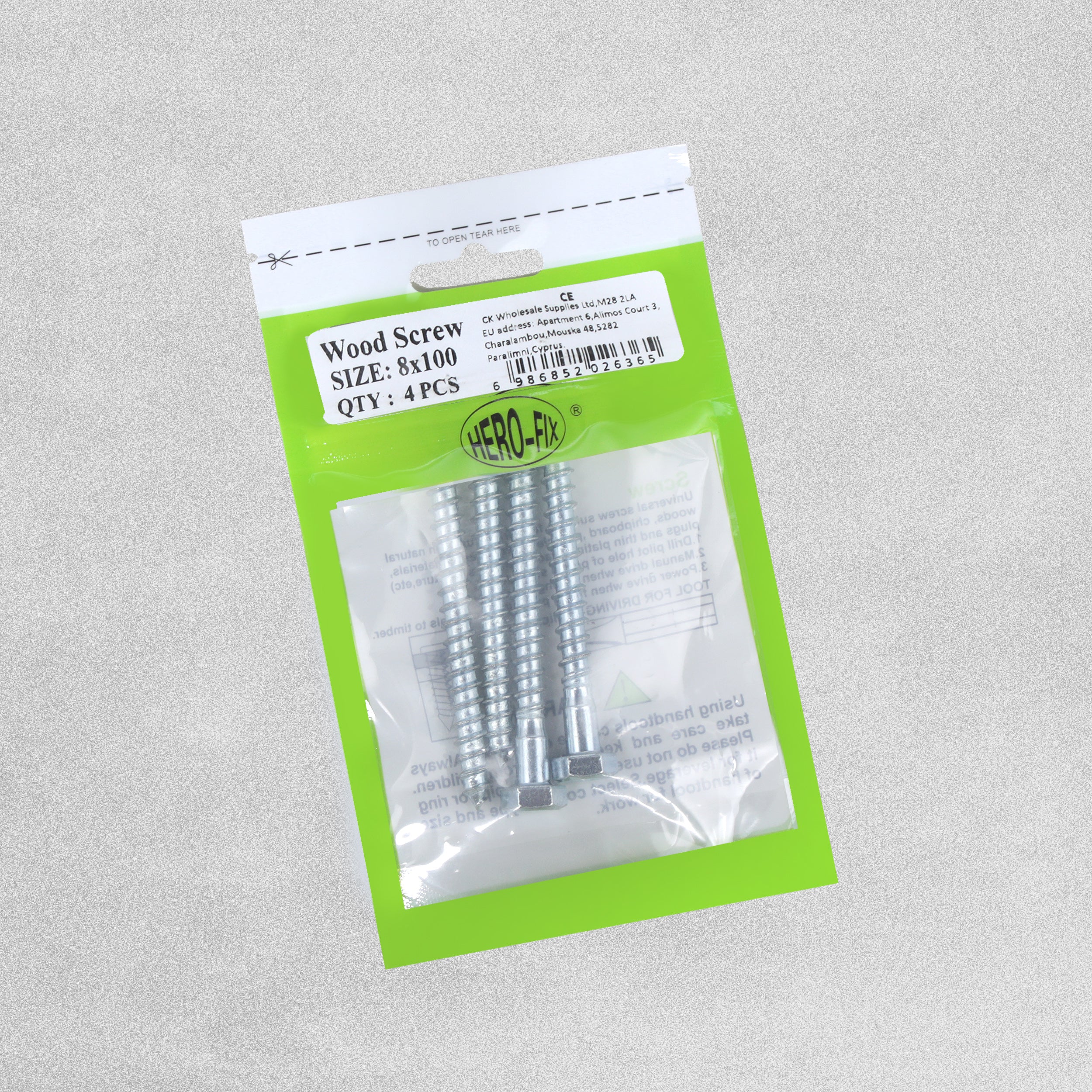 CK Wholesales Coach / Wood Screws 8 x 100 4pc