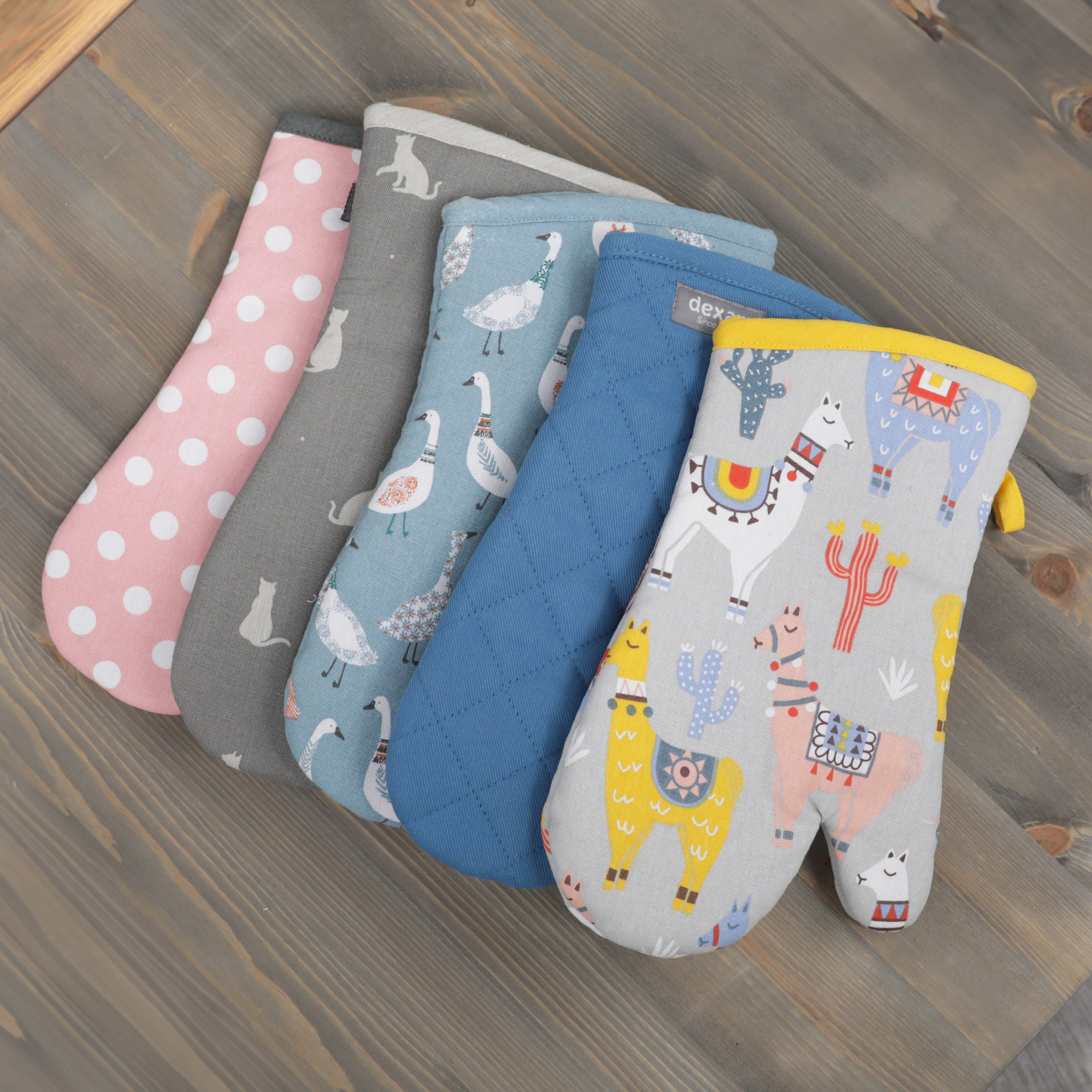 Single 100% Cotton Oven Mitt - Various Designs