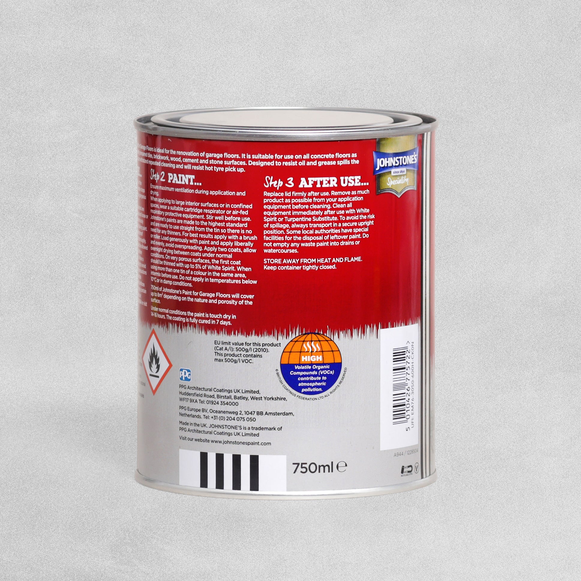 PPG Johnstone's Speciality Paint for Garage Floors Tile Red Paint - 750ml