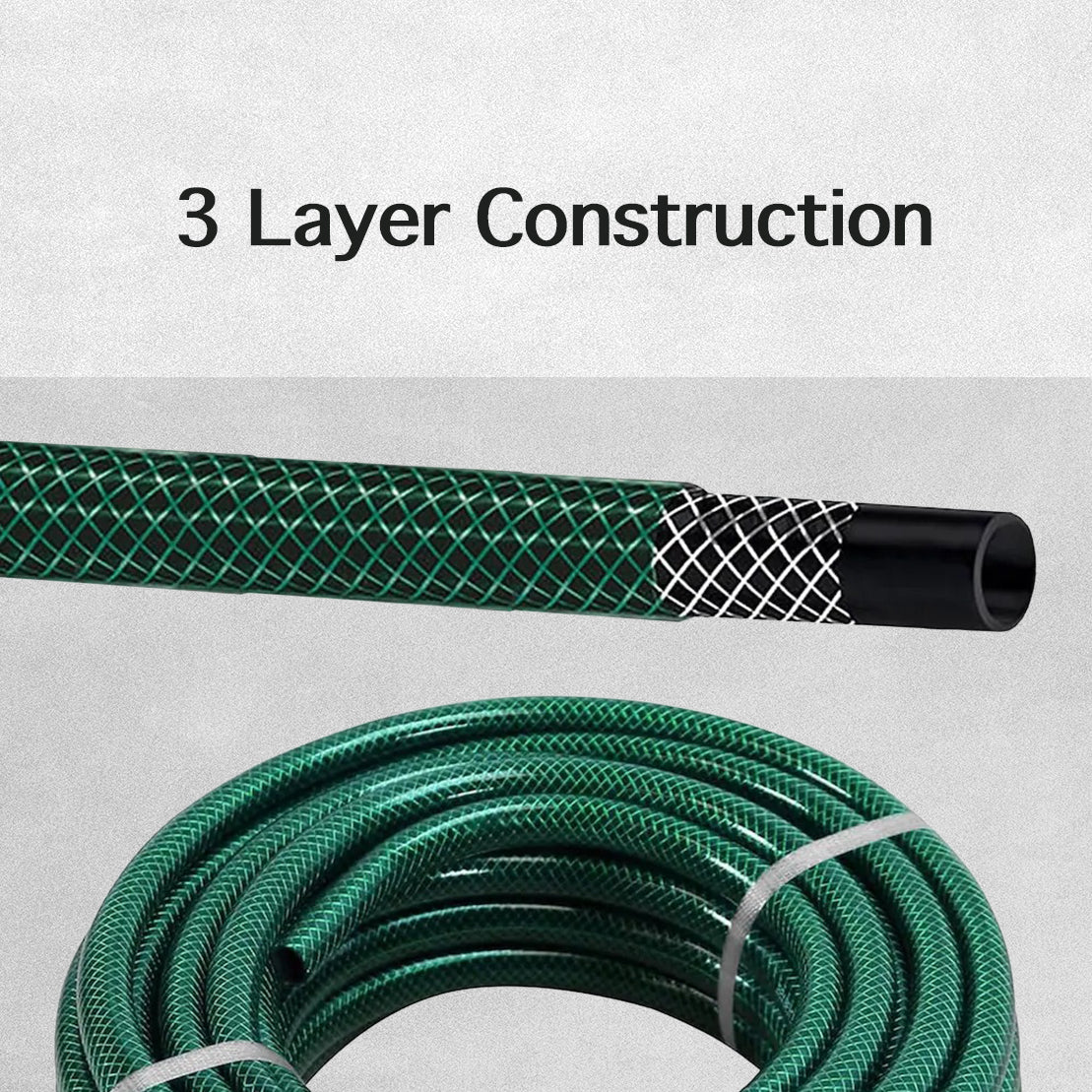 Green Jem 50m Green Braided Hose Pipe - 50m