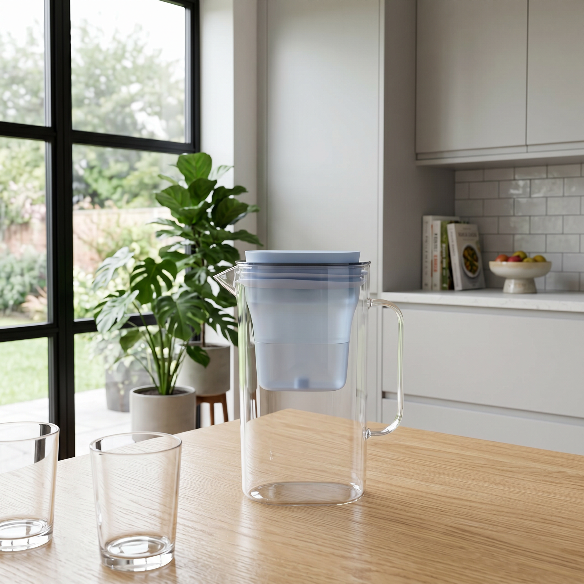 Homeside Glass Filter Jug, With 1 Filter Included 2.4L