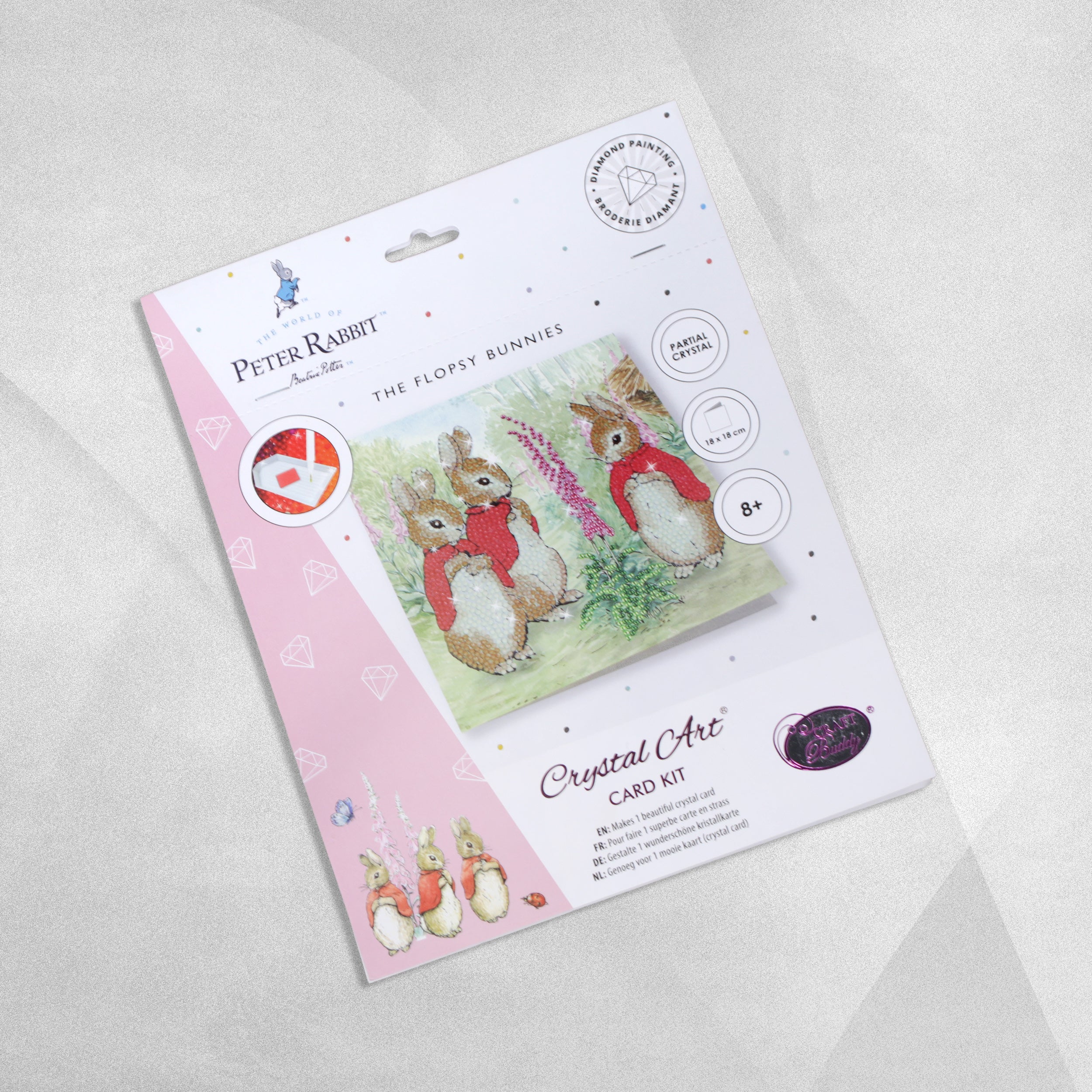 Craft Buddy Beatrix Potter  18x18cm Crystal Art Card- various characters