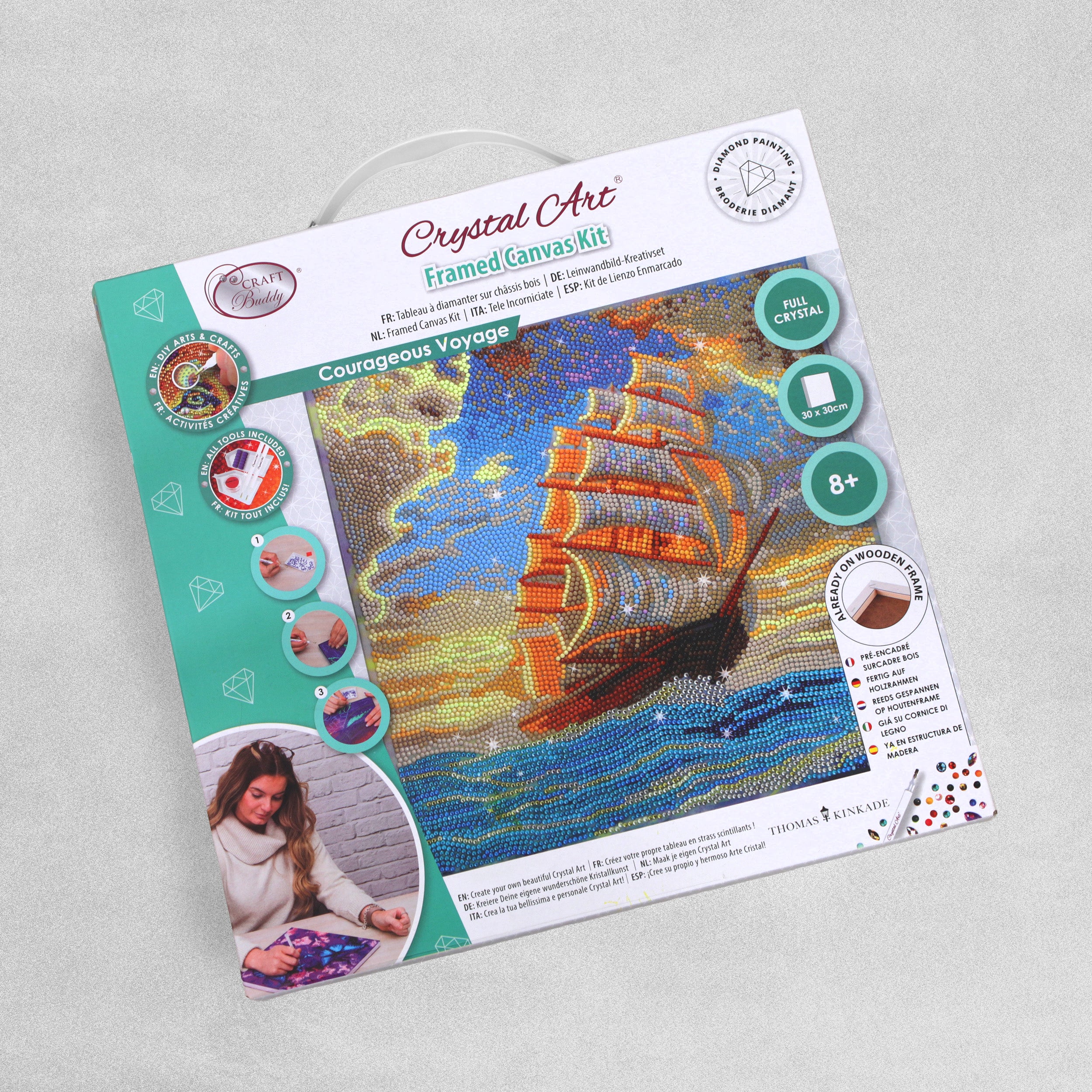 Craft Buddy Crystal Art Framed Canvas Kit Courageous Voyage