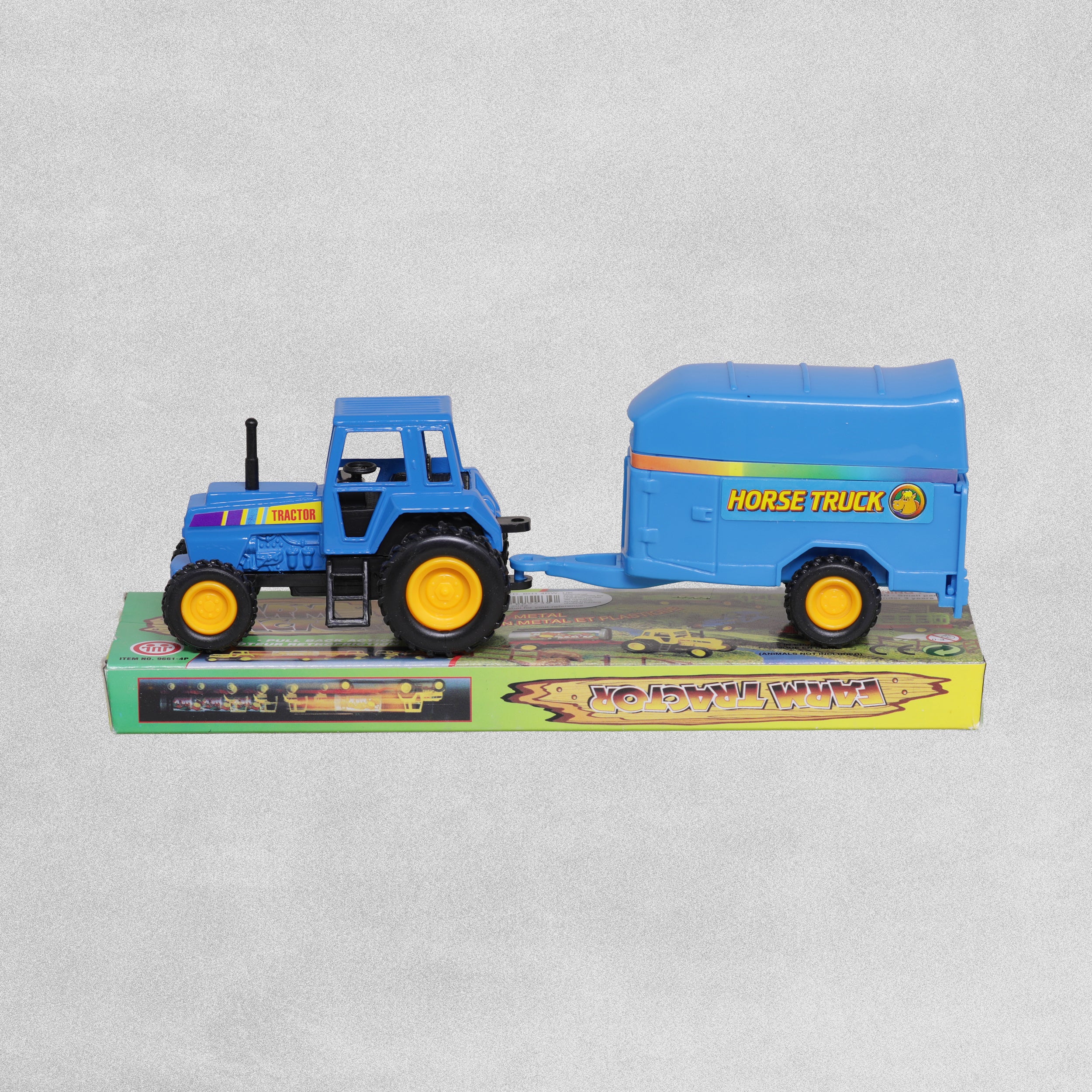 Die Cast Tractors with Trailer 23cm **Assorted Colours & Designs**