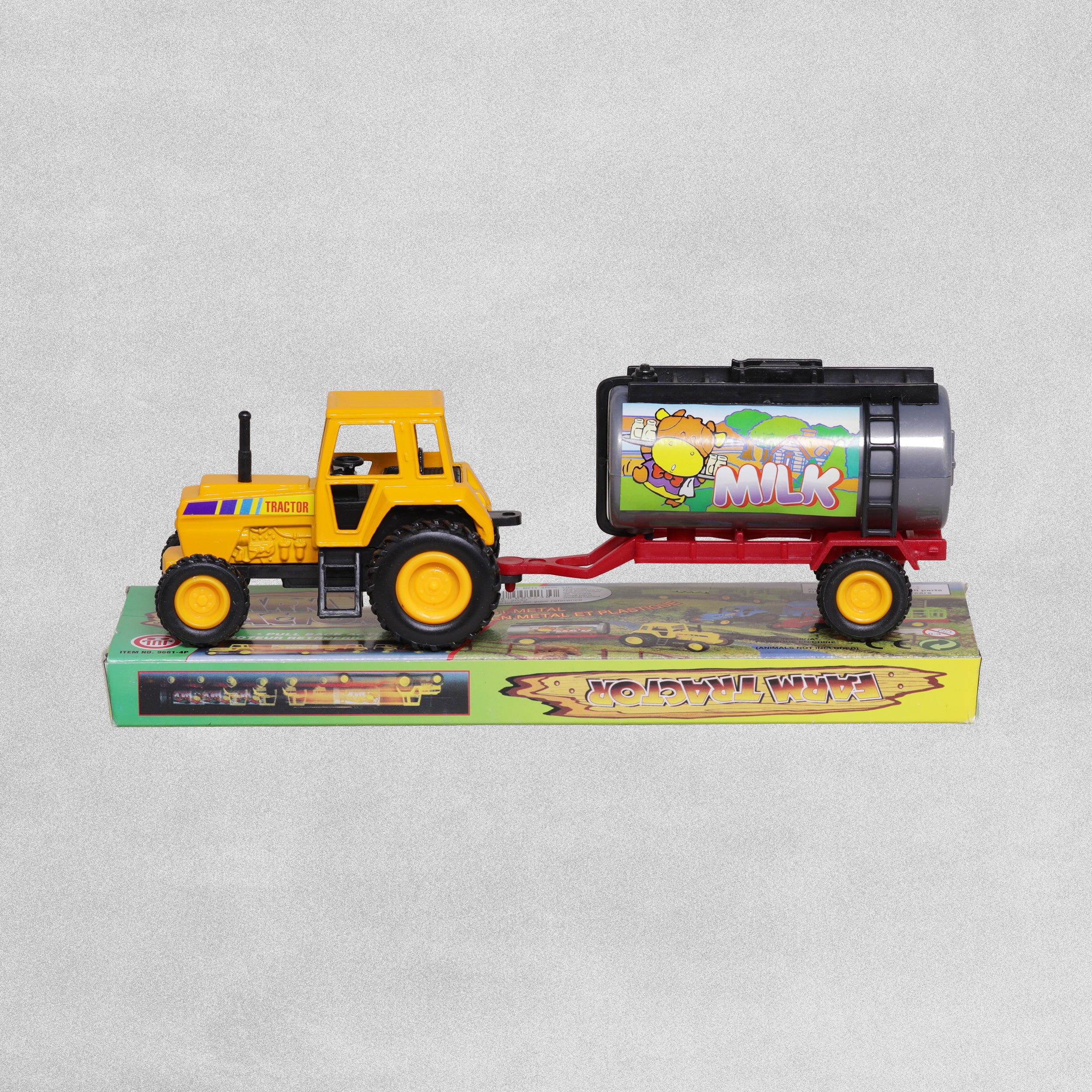 Die Cast Tractors with Trailer 23cm **Assorted Colours & Designs**