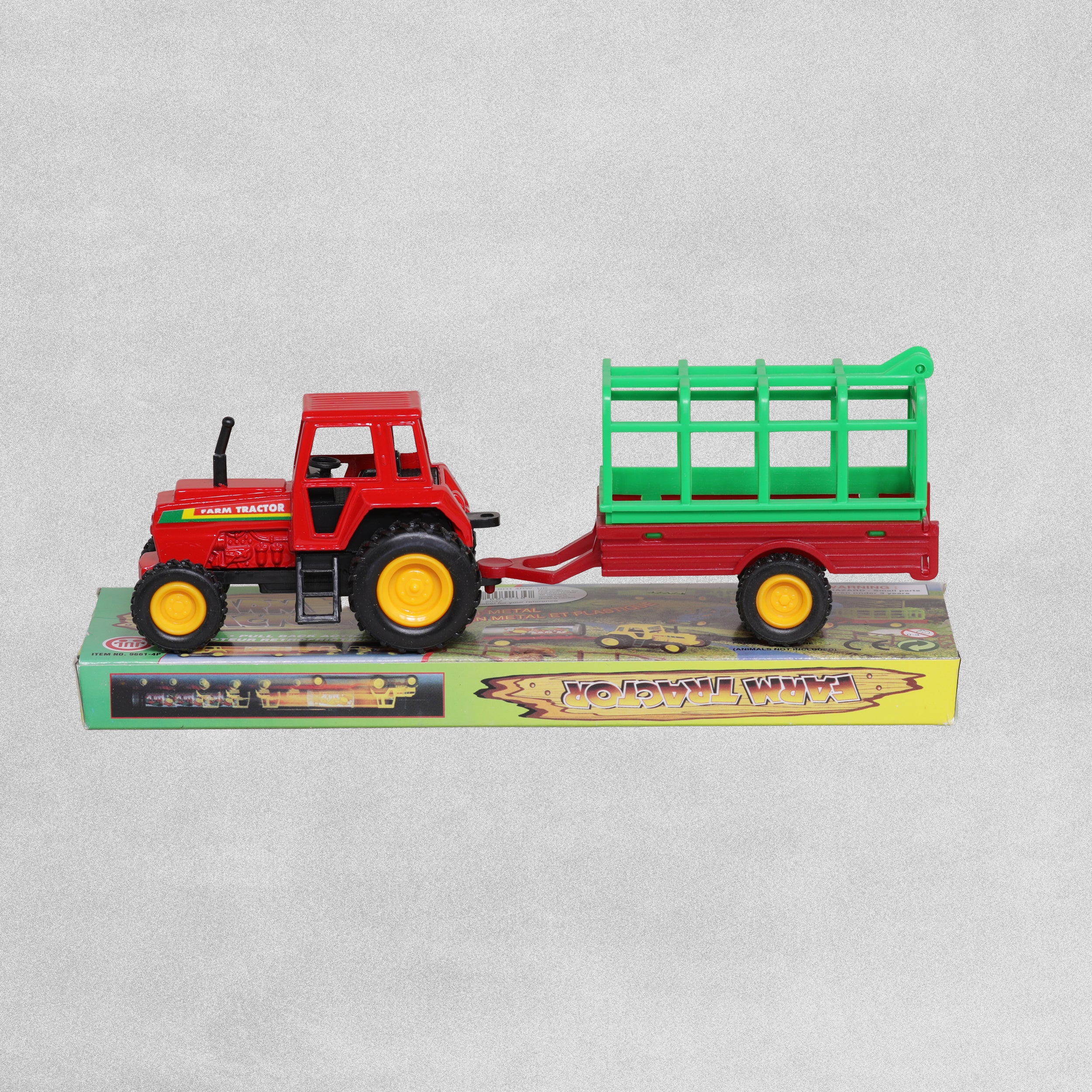 Die Cast Tractors with Trailer 23cm **Assorted Colours & Designs**