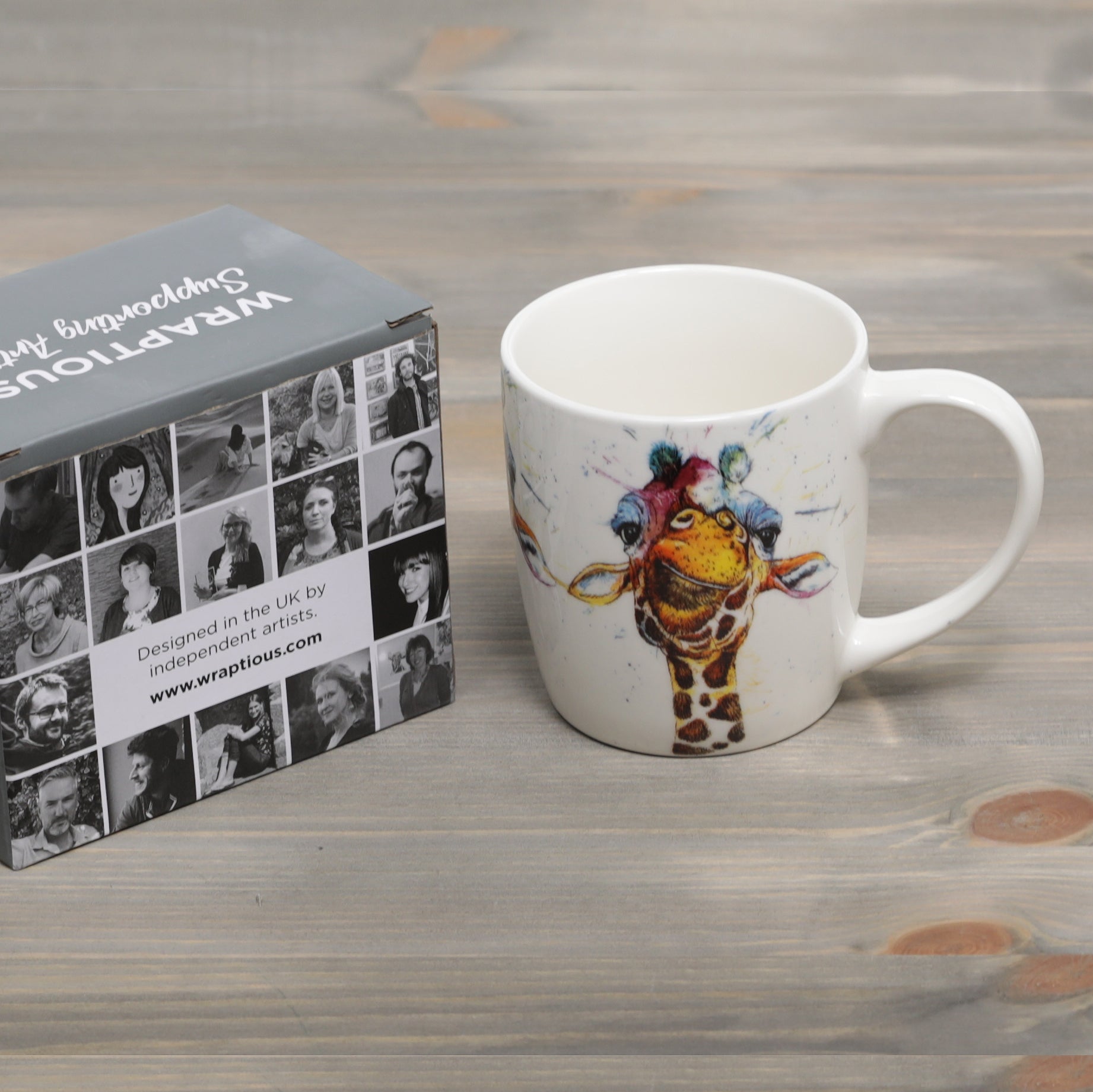 Splatter Rainbow Giraffe Fine Bone China Design Mug -
