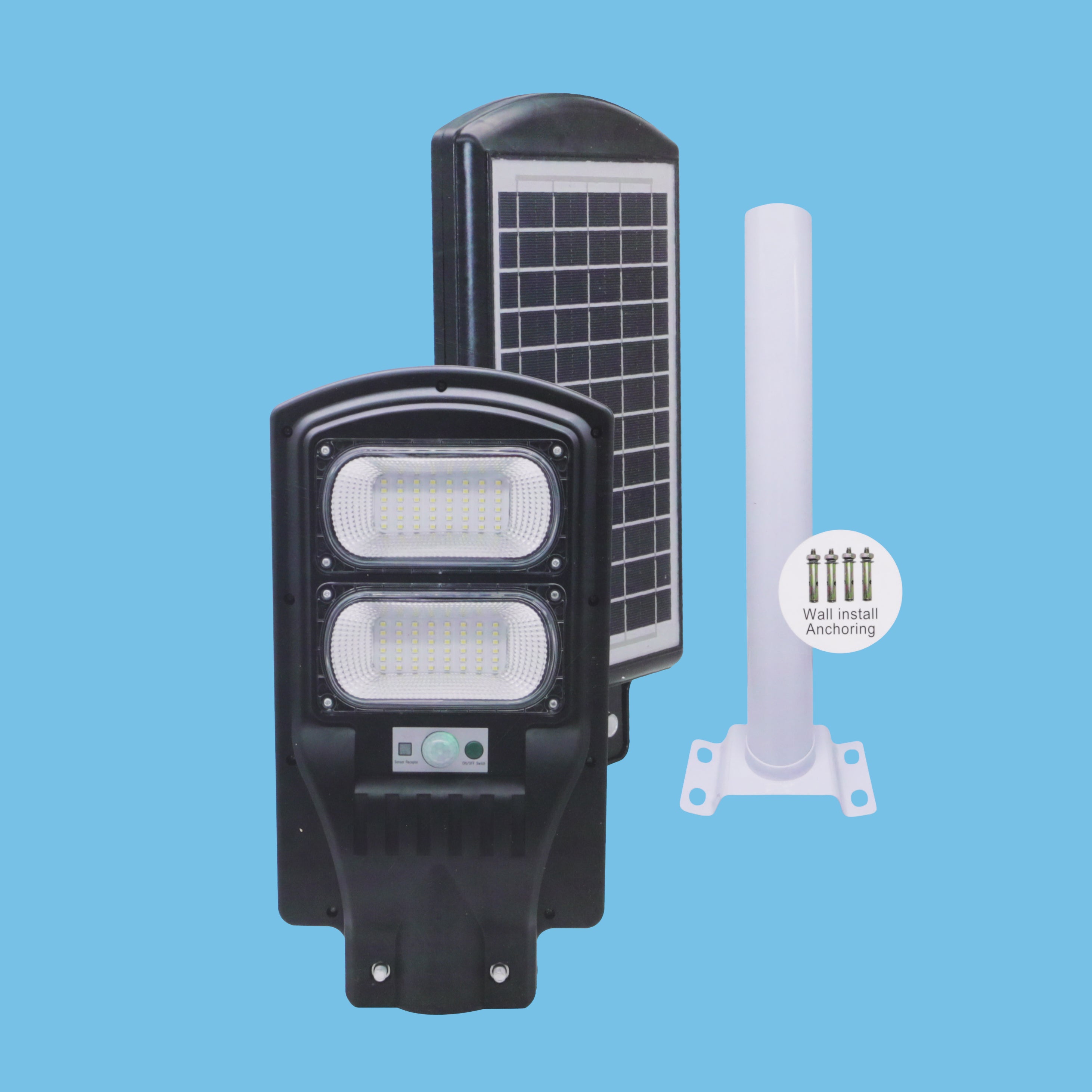ExtraStar Radar Sensor Solar Street Lamp 6500k LED 5W 640 Lumen Cold Light Black