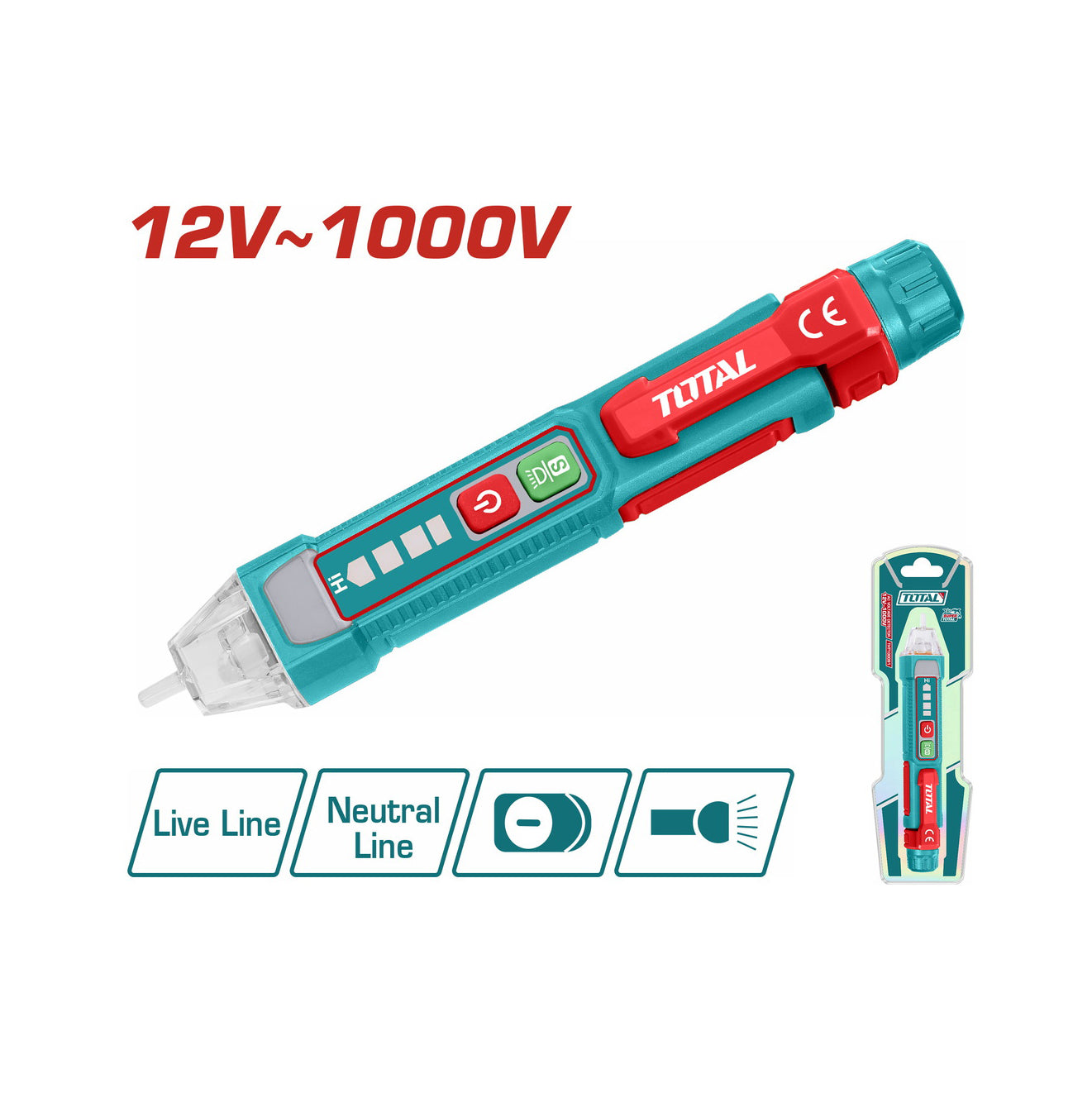 Total AC Voltage Detector 12V-1000V - THT100091