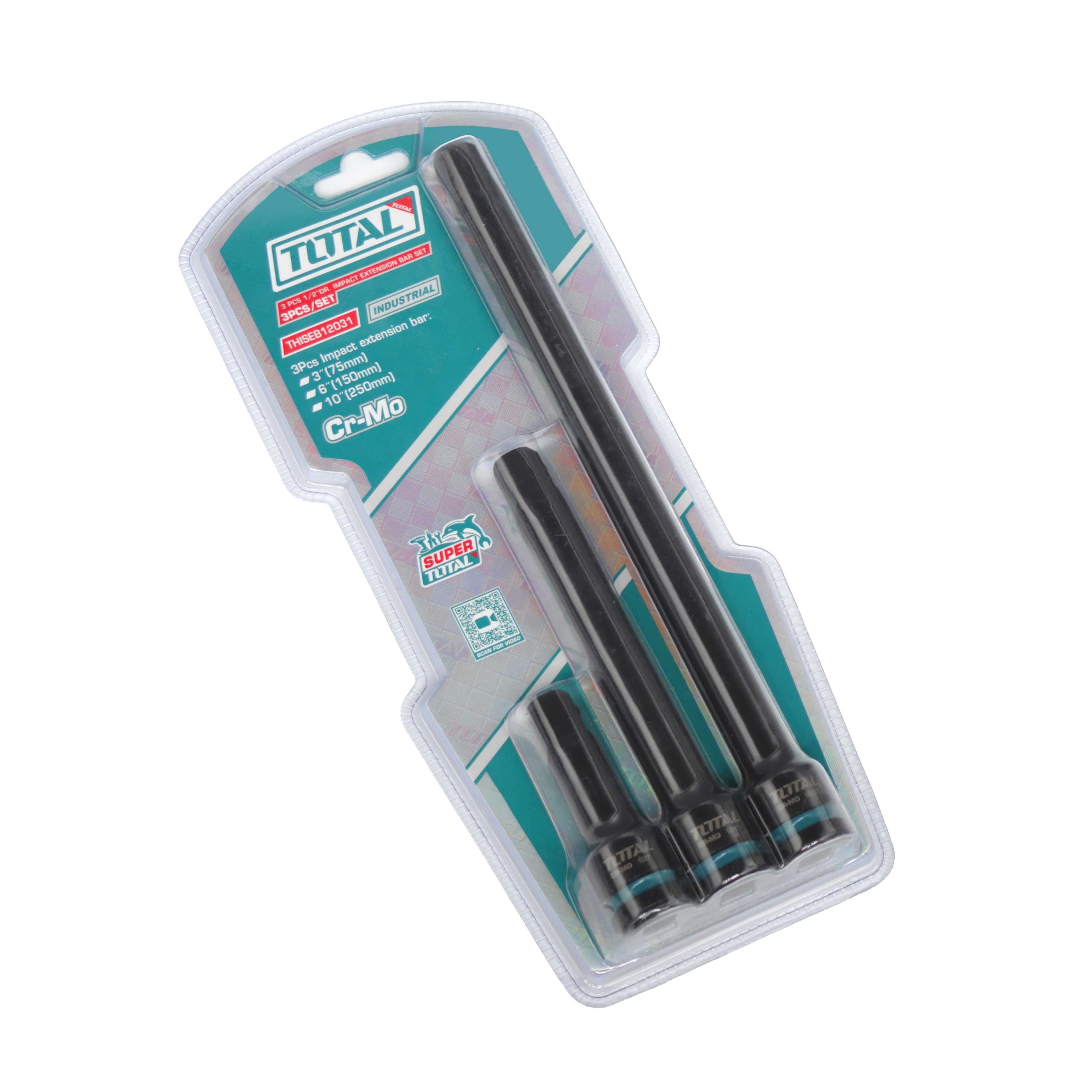 Total 1/2" Drive Impact Extension Bar Set - 3pc - THISEB12031