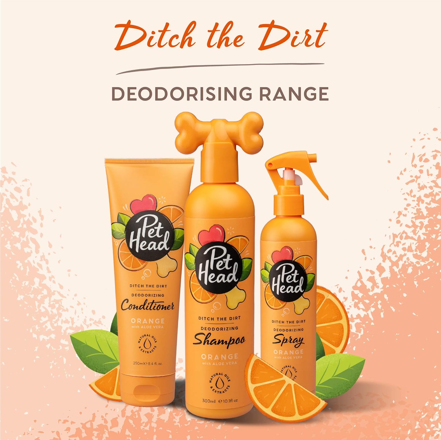 Pet Head Ditch the Dirt Fur care collection - Orange