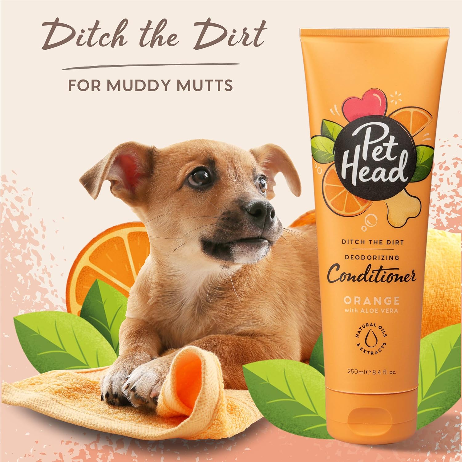 Pet Head Ditch the Dirt Fur care collection - Orange