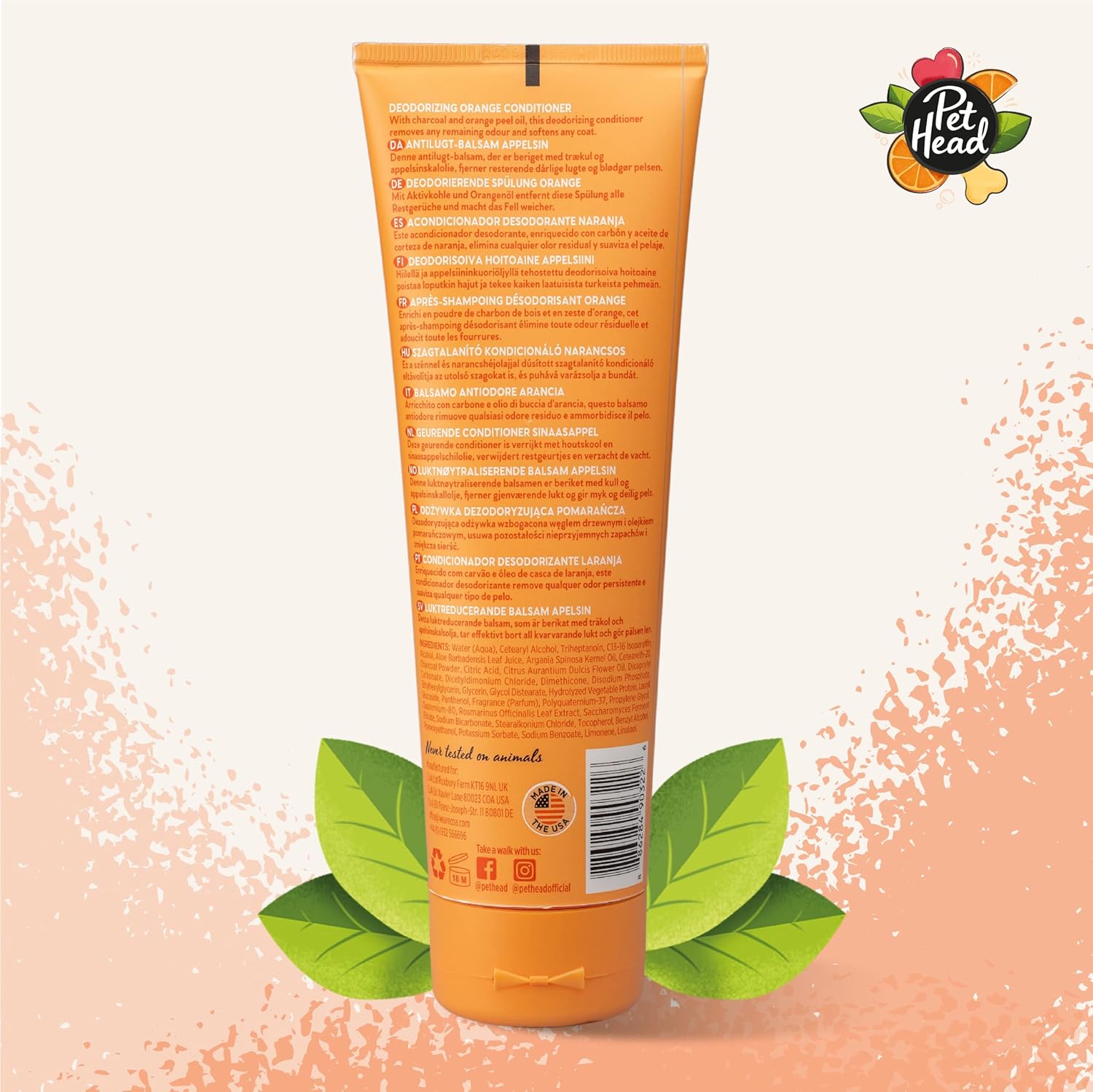 Pet Head Ditch the Dirt Fur care collection - Orange