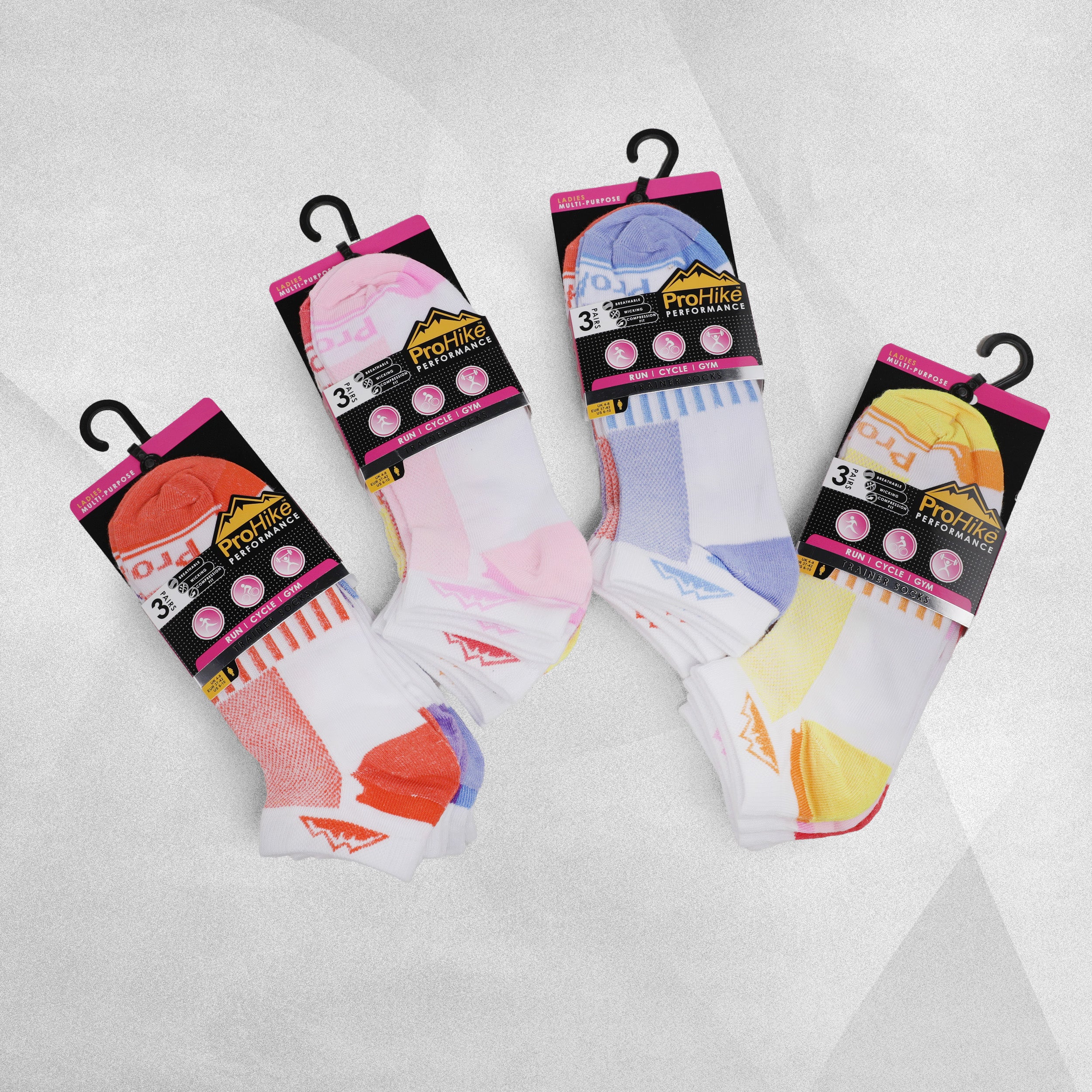 ProHike Performance Trainer Socks - 3 Pack Ladies