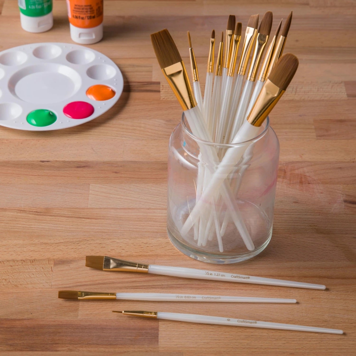 Brown / Black Taklon Brushes 15 piece Craft Smart