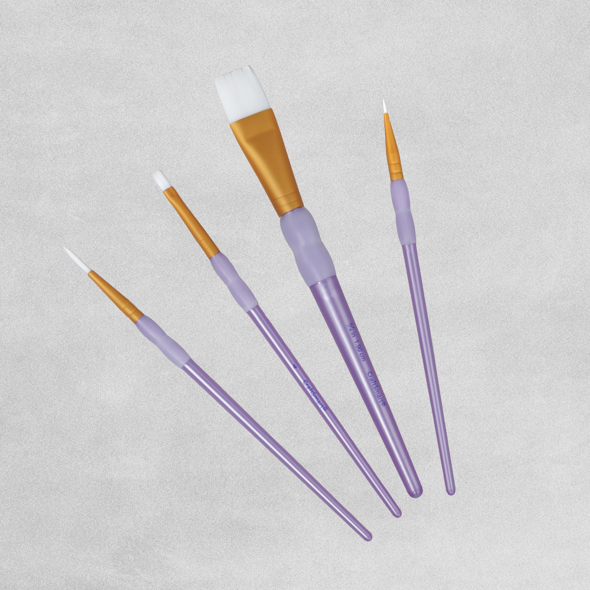 Craft Smart White Talkon Wash Brushes 4pc Round & Variety Set