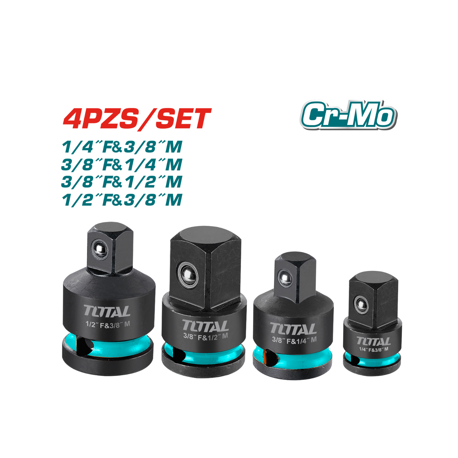 Total Impact Socket Adapter Set - 4pc - THISAD12438