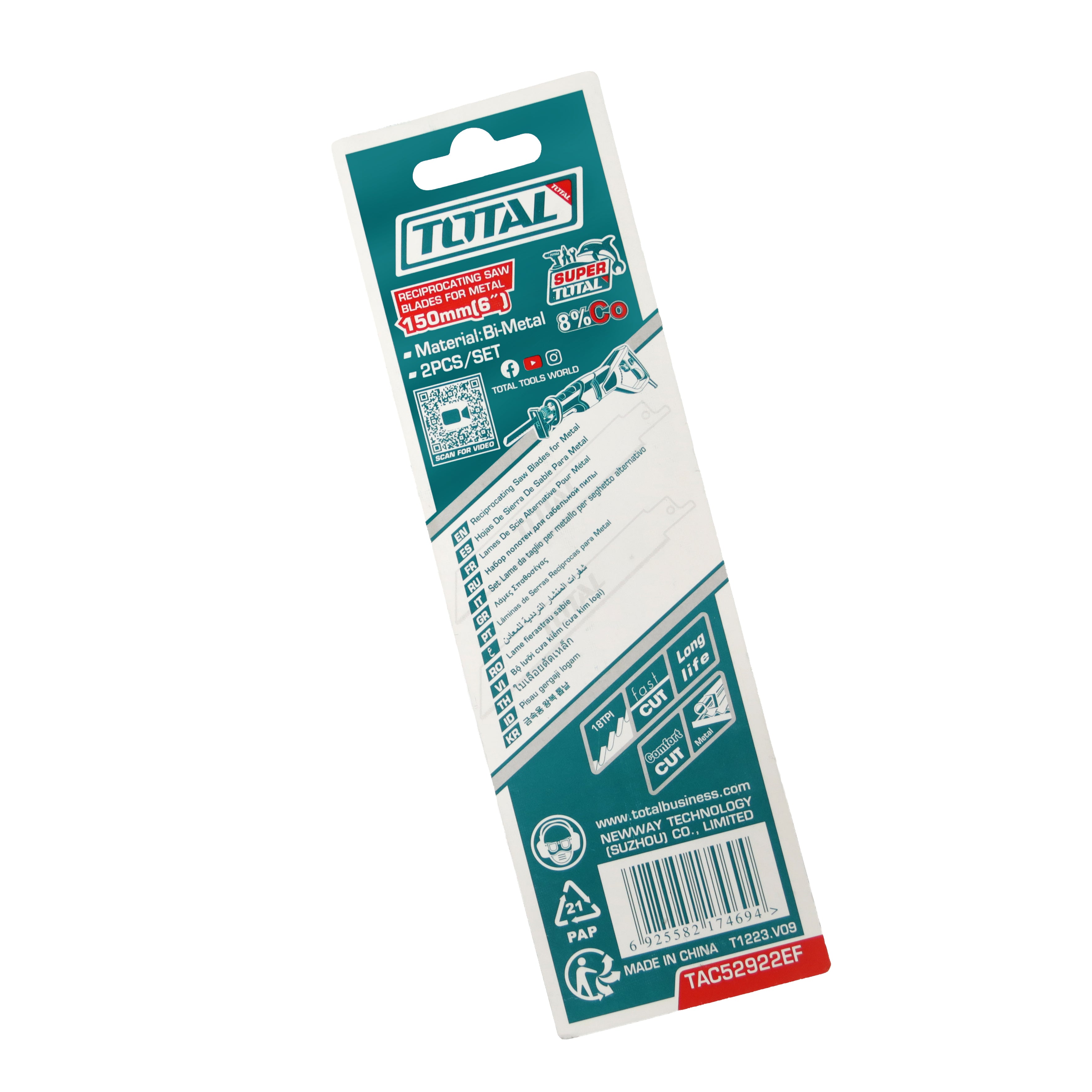Total Reciprocating Saw Blades for Metal - 150mm - TAC52922EF