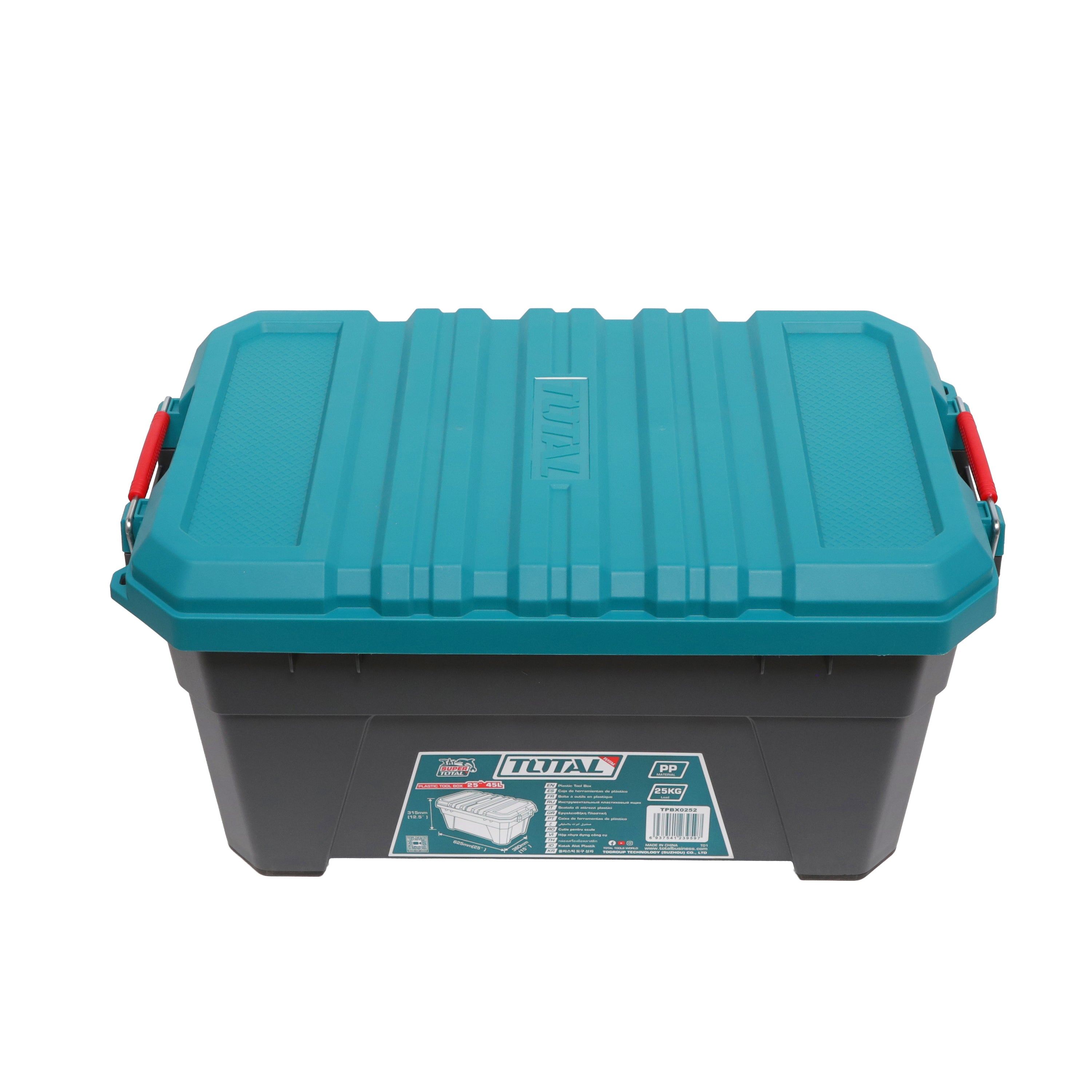 Total 25" Stackable Plastic Storage Box 45L - TPBX0252